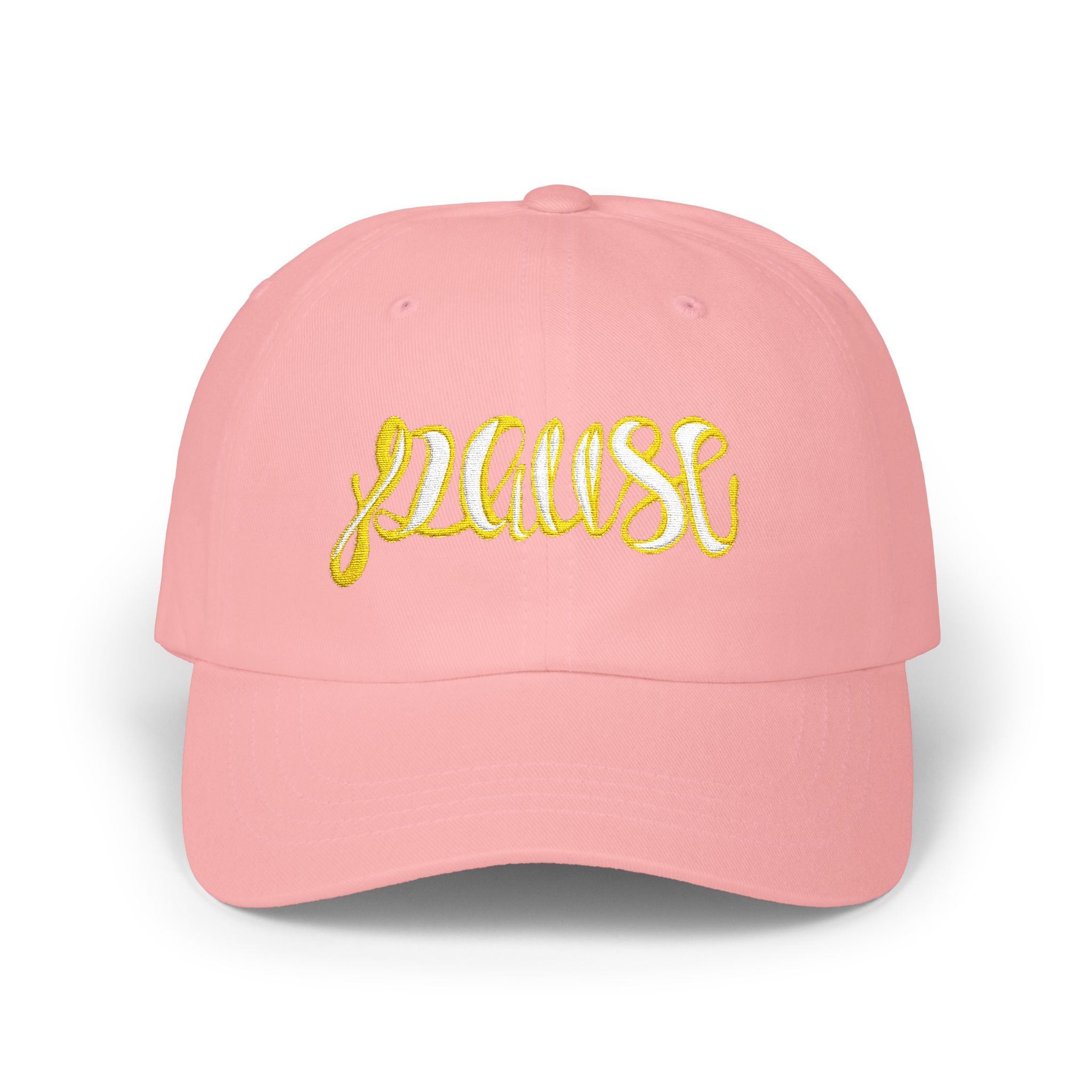 Pause Embroidered Calligraphy Dad Cap