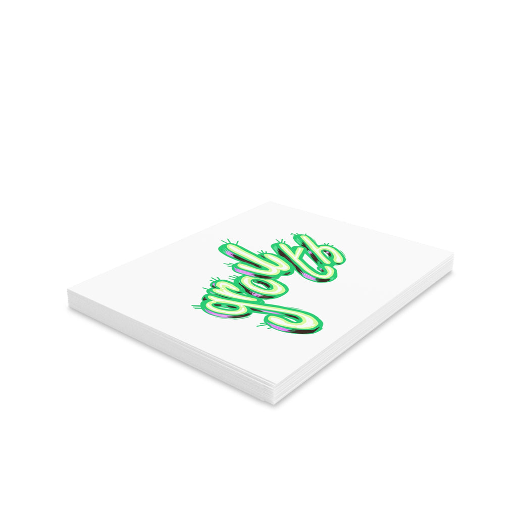 Greeting Card — 'Growth' Neon Green Script (Pack of 8/16/24)