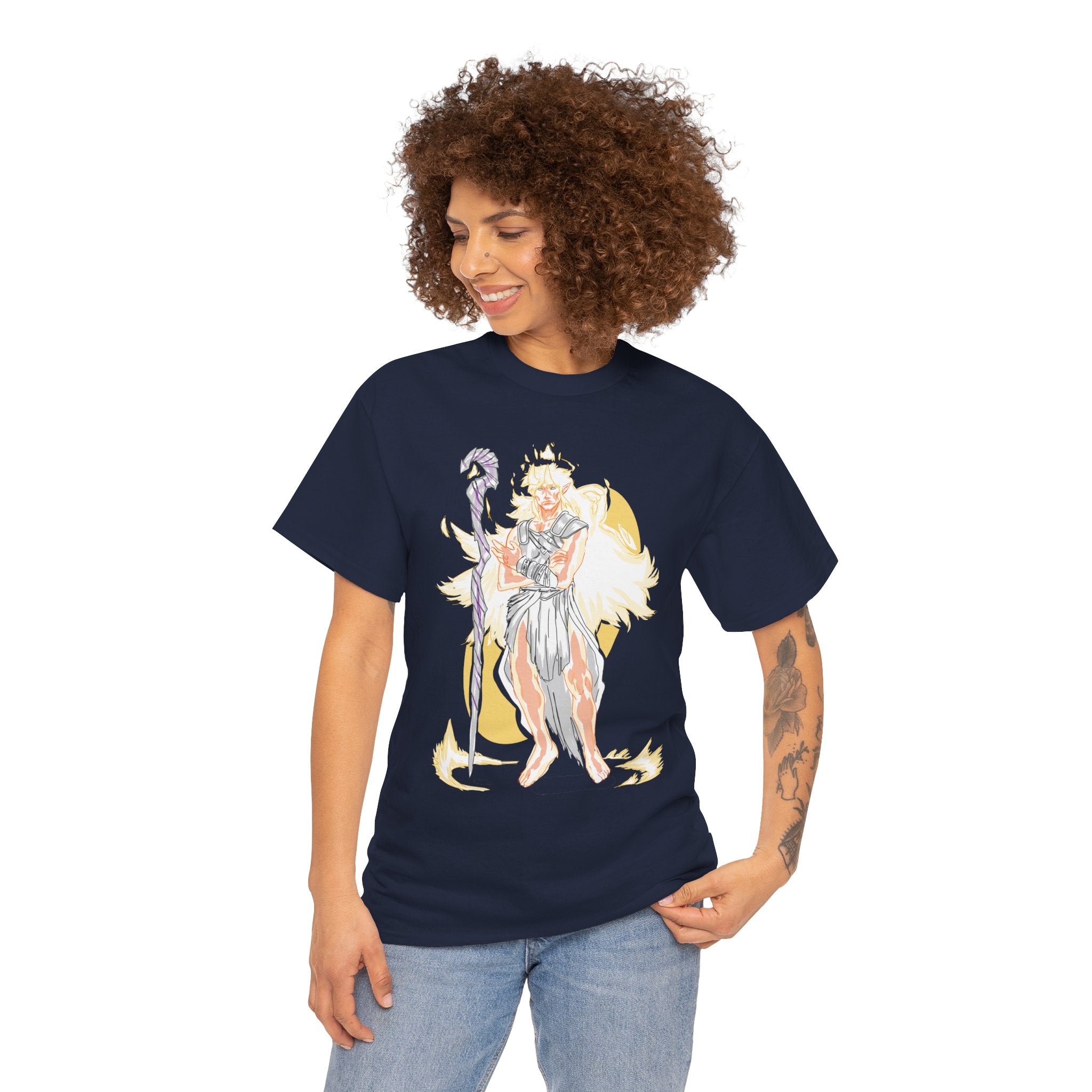 Flameborne Sorcerer Graphic Tee — Fantasy Mage Fire Sorcerer Shirt