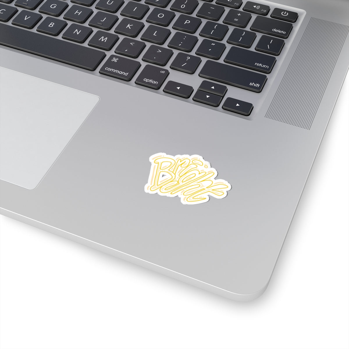 Bright Script Kiss-Cut Sticker — Yellow Handlettered Laptop Decal