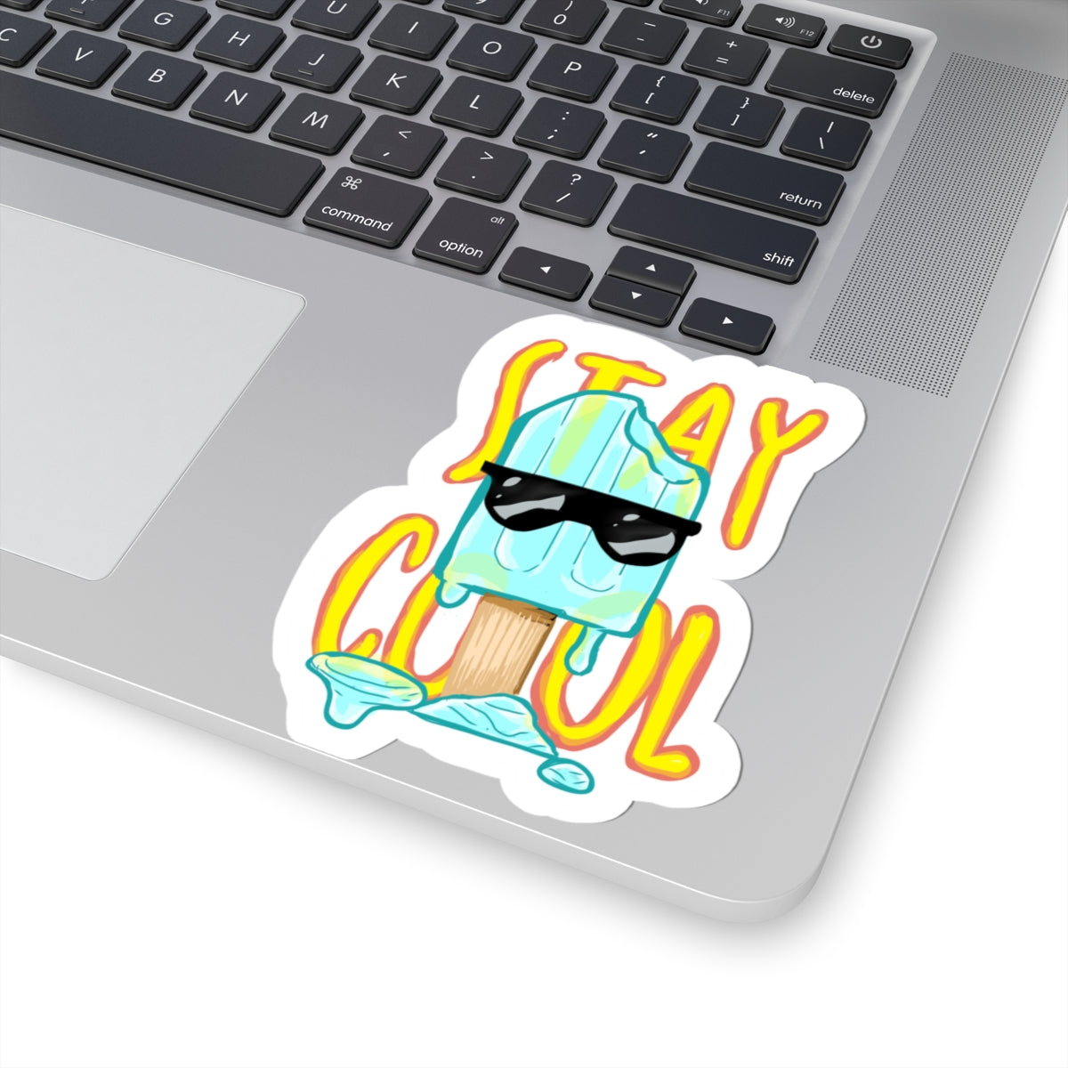 Stay Cool Popsicle Sticker — Cute Kiss-Cut Adhesive Sticker with Sunglasses Design