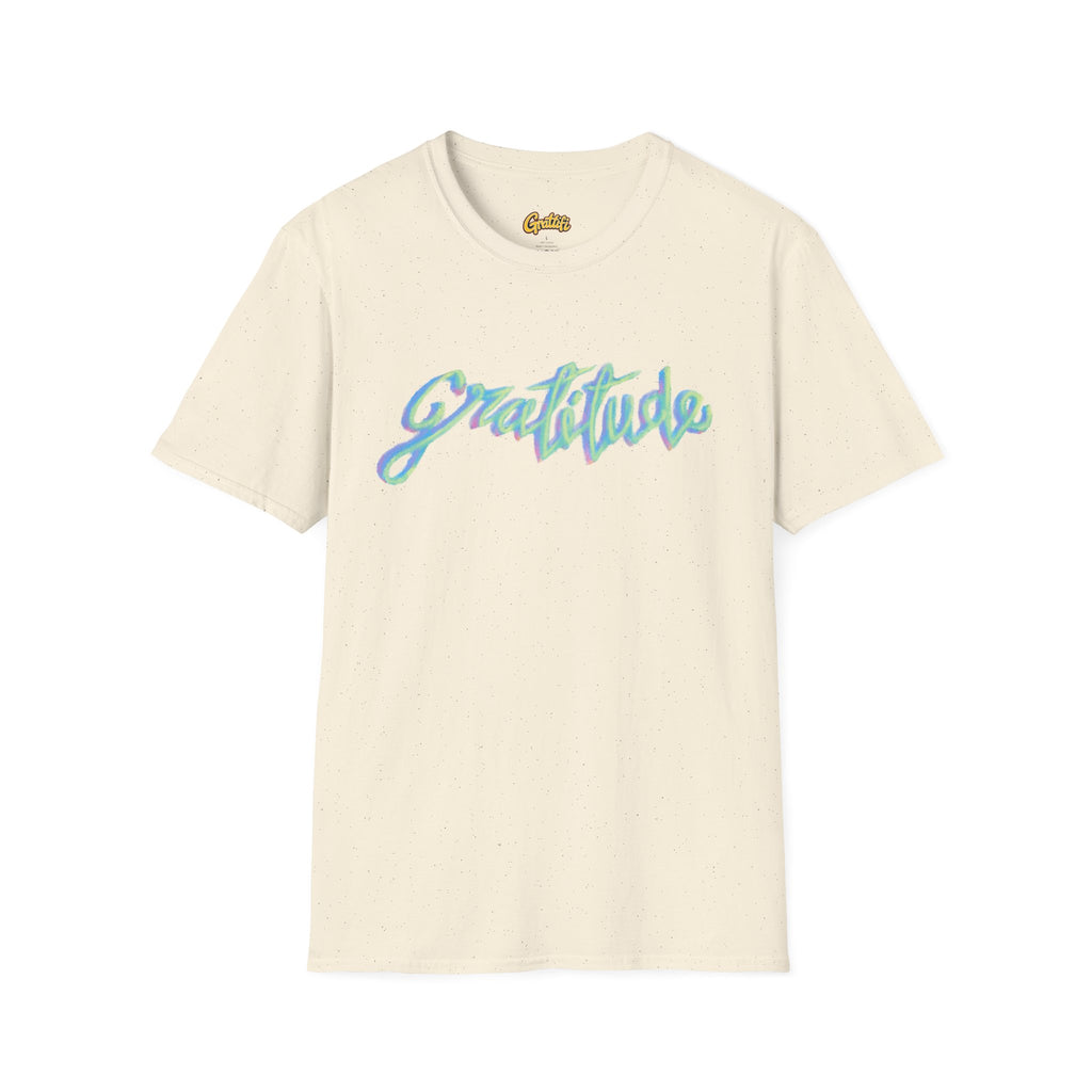 Gratitude Script T-Shirt — Positive Vibes Graphic Tee