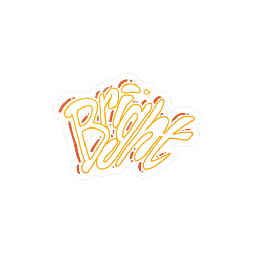 'Bright' Yellow Script Kiss-Cut Vinyl Decal