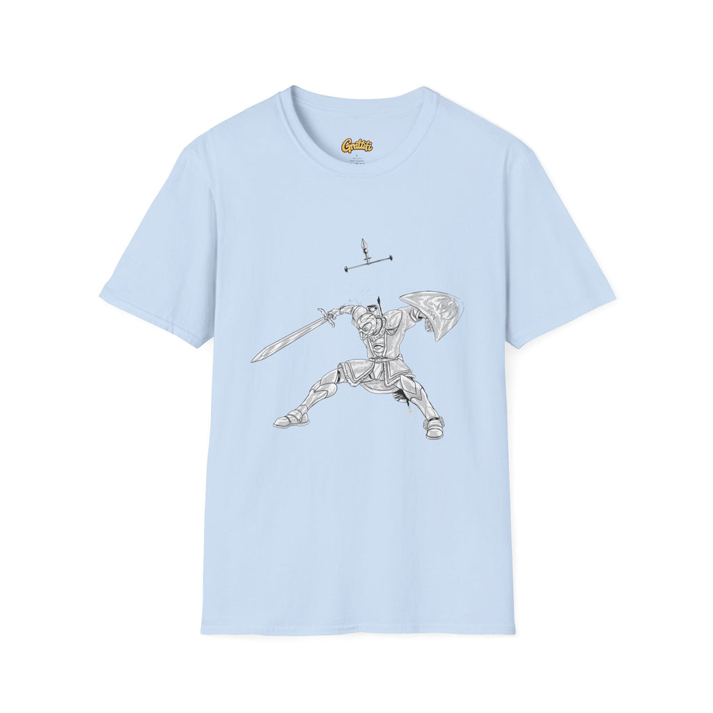 Knight Sword T-Shirt — Fantasy Armored Warrior Graphic Tee