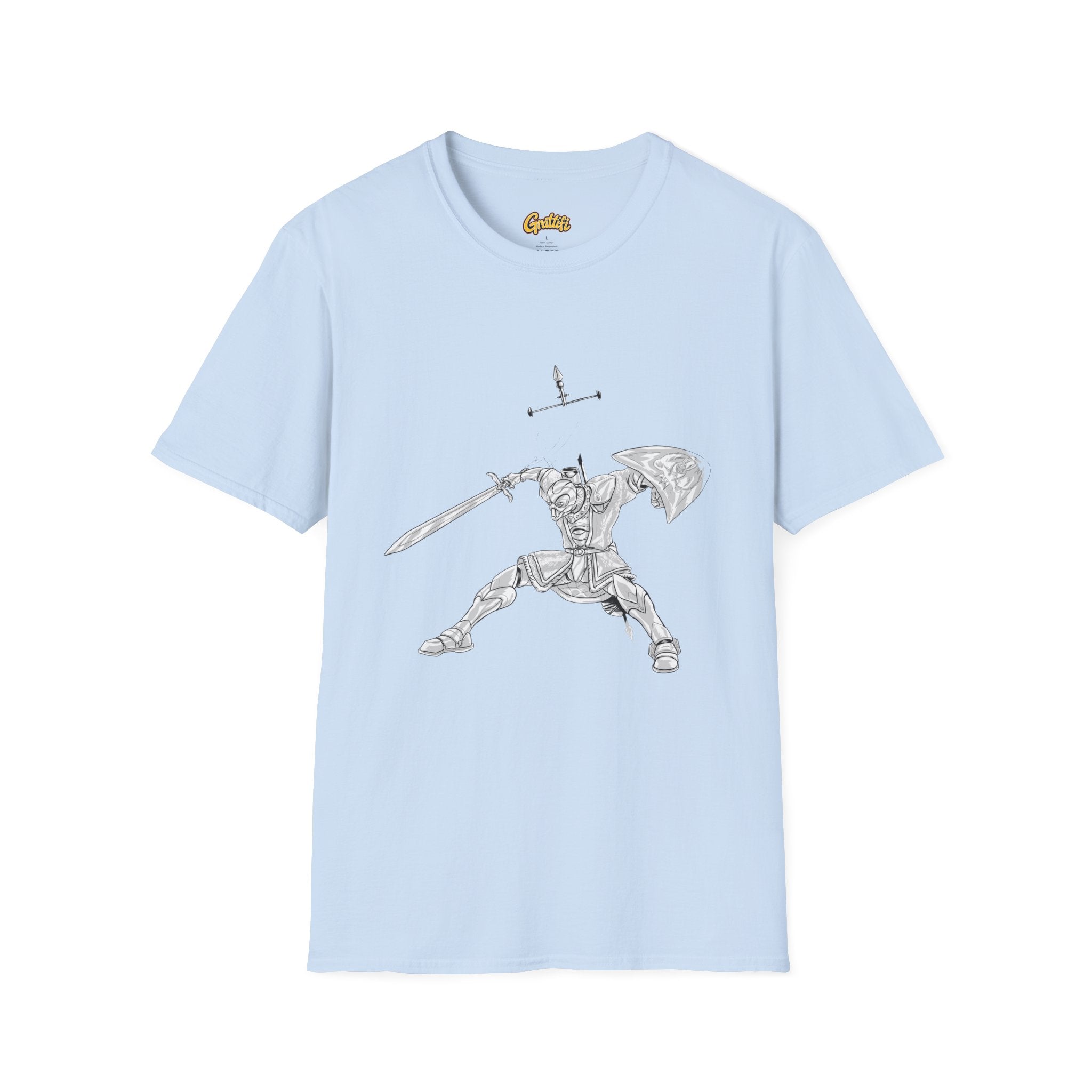 Knight Sword T-Shirt — Fantasy Armored Warrior Graphic Tee