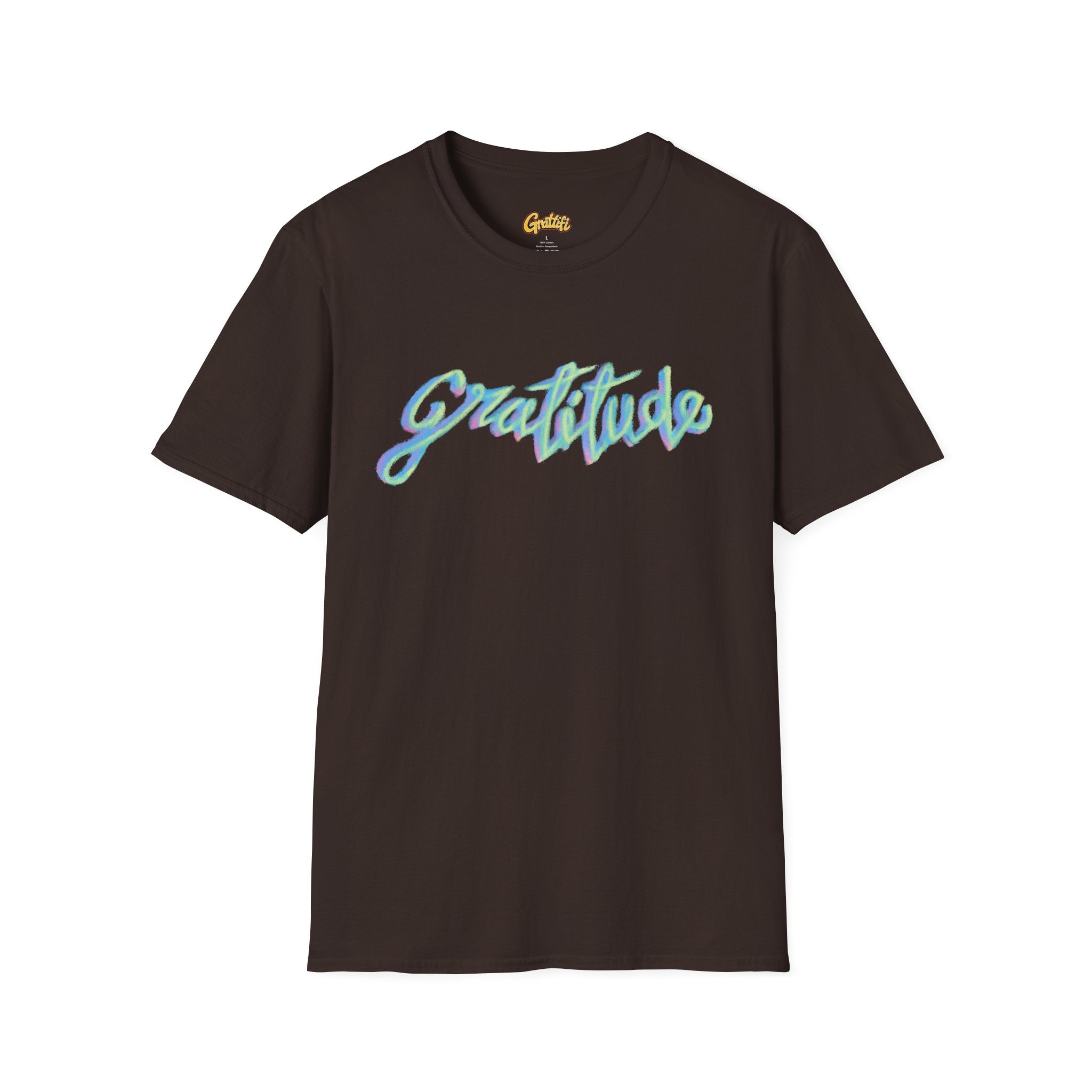 Gratitude Script T-Shirt — Positive Vibes Graphic Tee