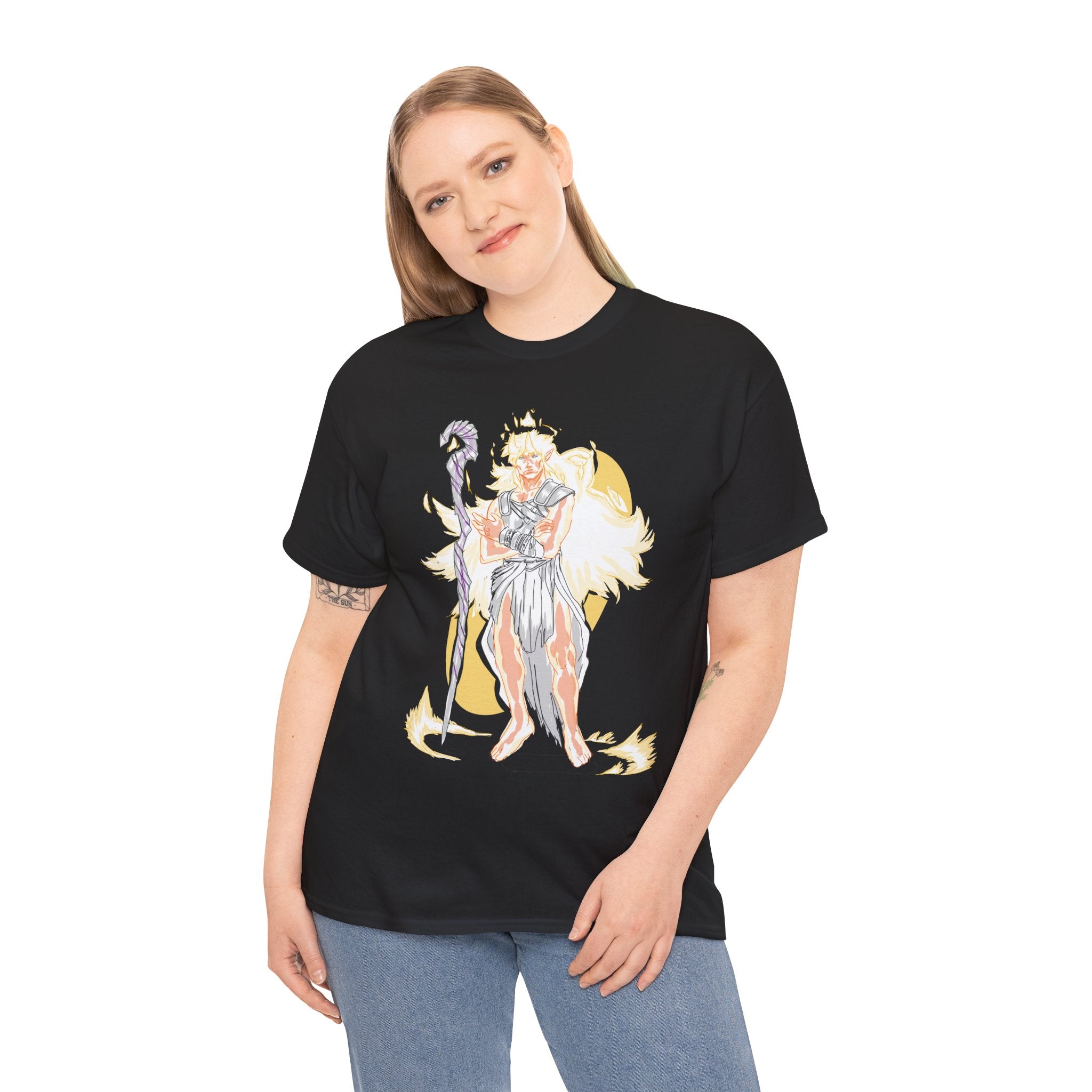 Flameborne Sorcerer Graphic Tee — Fantasy Mage Fire Sorcerer Shirt