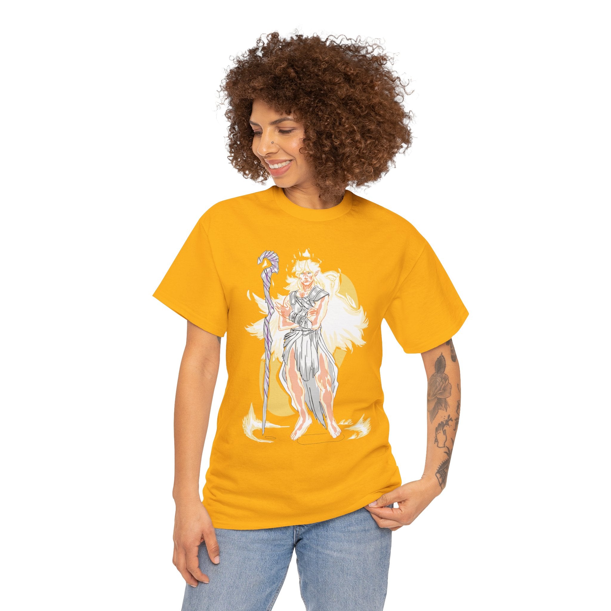 Flameborne Sorcerer Graphic Tee — Fantasy Mage Fire Sorcerer Shirt