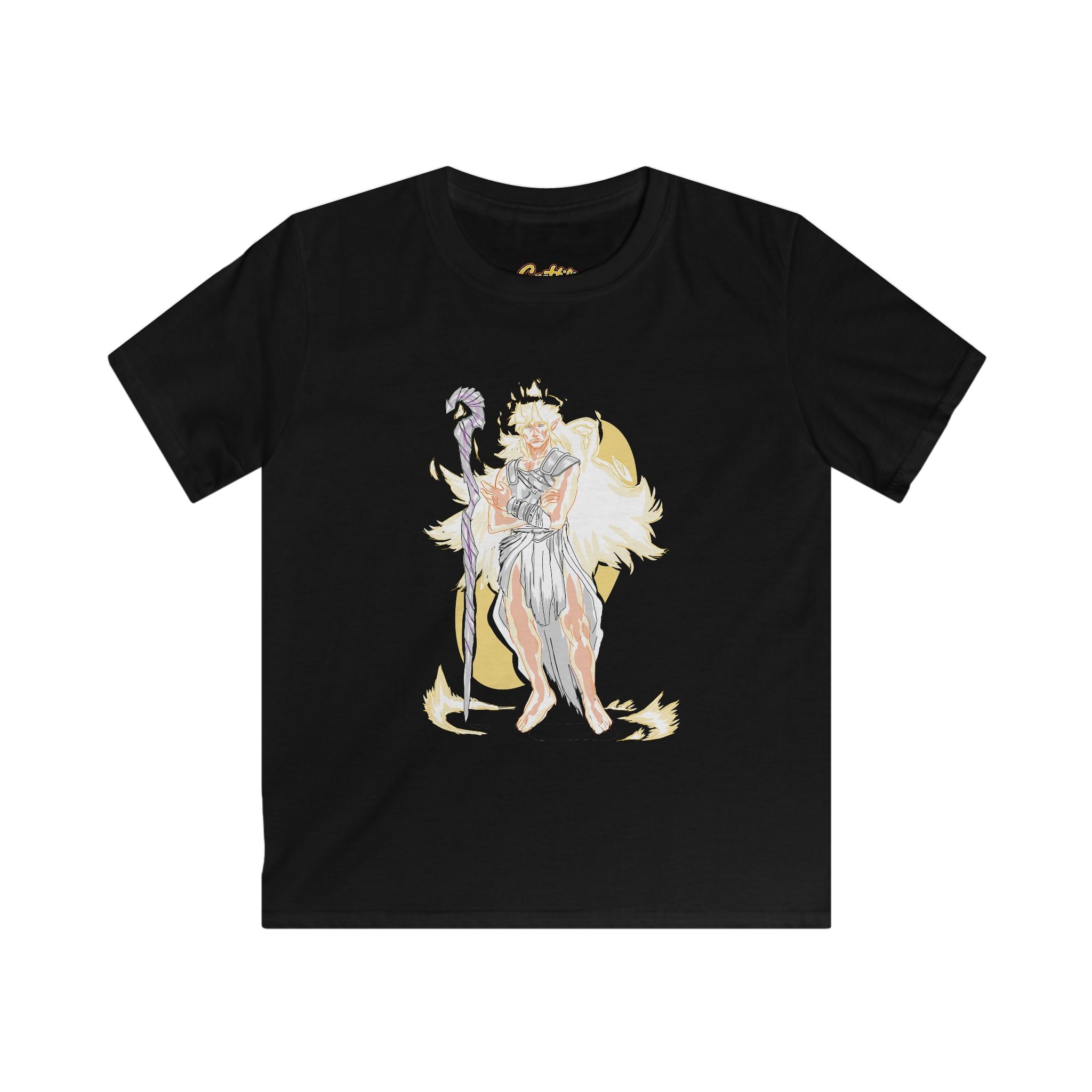 Kids Phoenix Warrior T-Shirt – Fantasy Fire Mage Graphic Tee for Boys & Girls – Orange Mythical Hero Shirt