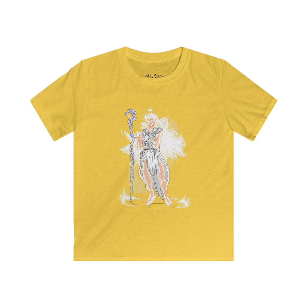 Kids Phoenix Warrior T-Shirt – Fantasy Fire Mage Graphic Tee for Boys & Girls – Orange Mythical Hero Shirt