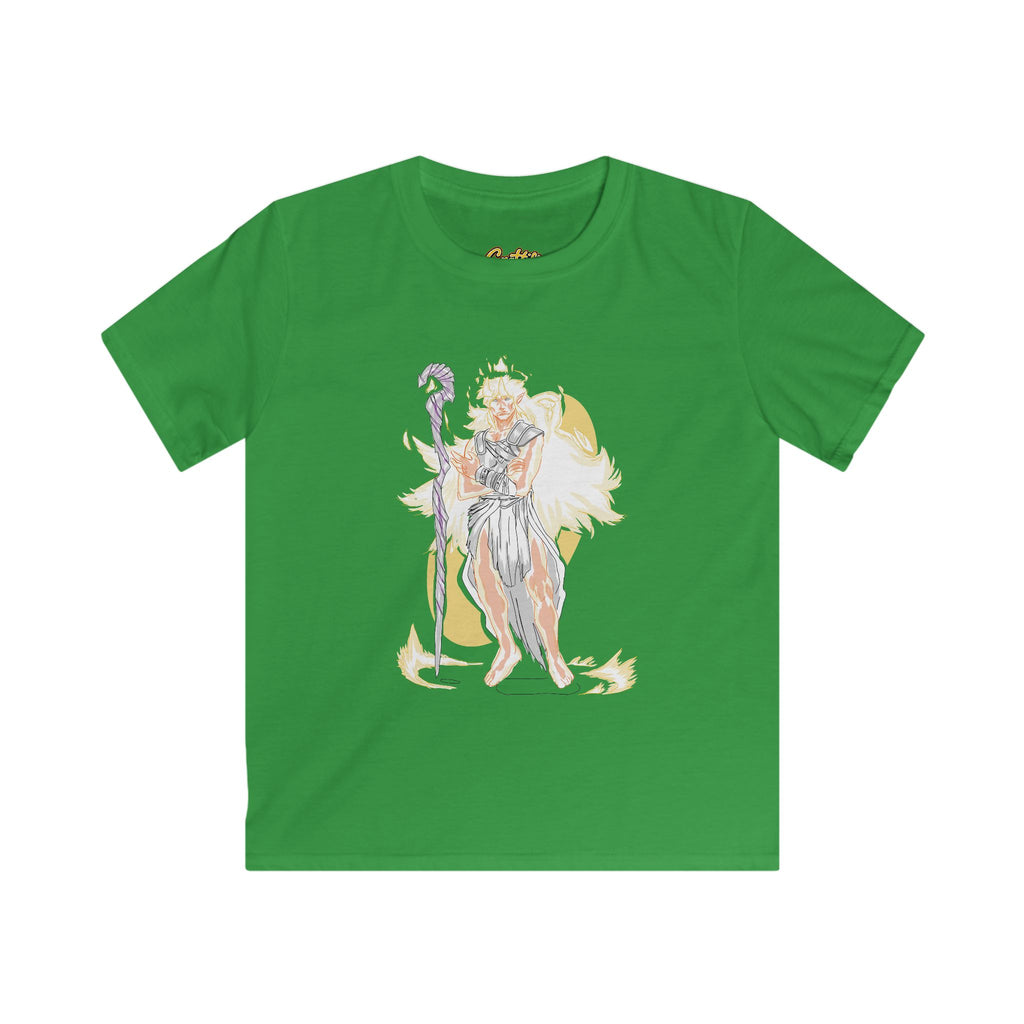 Kids Phoenix Warrior T-Shirt – Fantasy Fire Mage Graphic Tee for Boys & Girls – Orange Mythical Hero Shirt