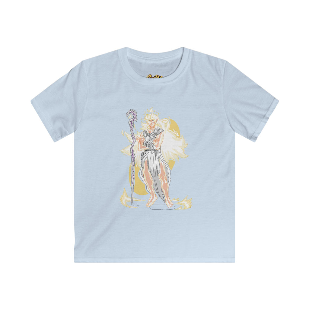 Kids Phoenix Warrior T-Shirt – Fantasy Fire Mage Graphic Tee for Boys & Girls – Orange Mythical Hero Shirt