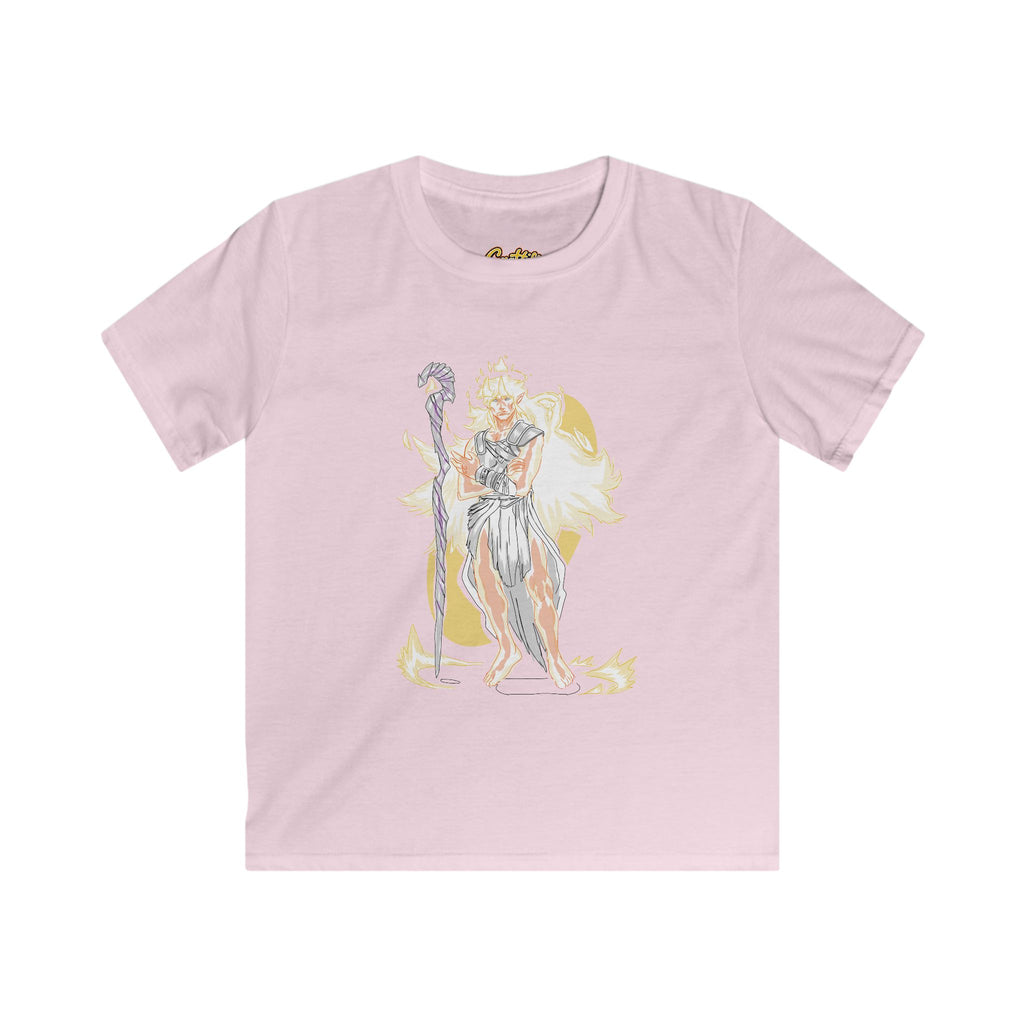 Kids Phoenix Warrior T-Shirt – Fantasy Fire Mage Graphic Tee for Boys & Girls – Orange Mythical Hero Shirt
