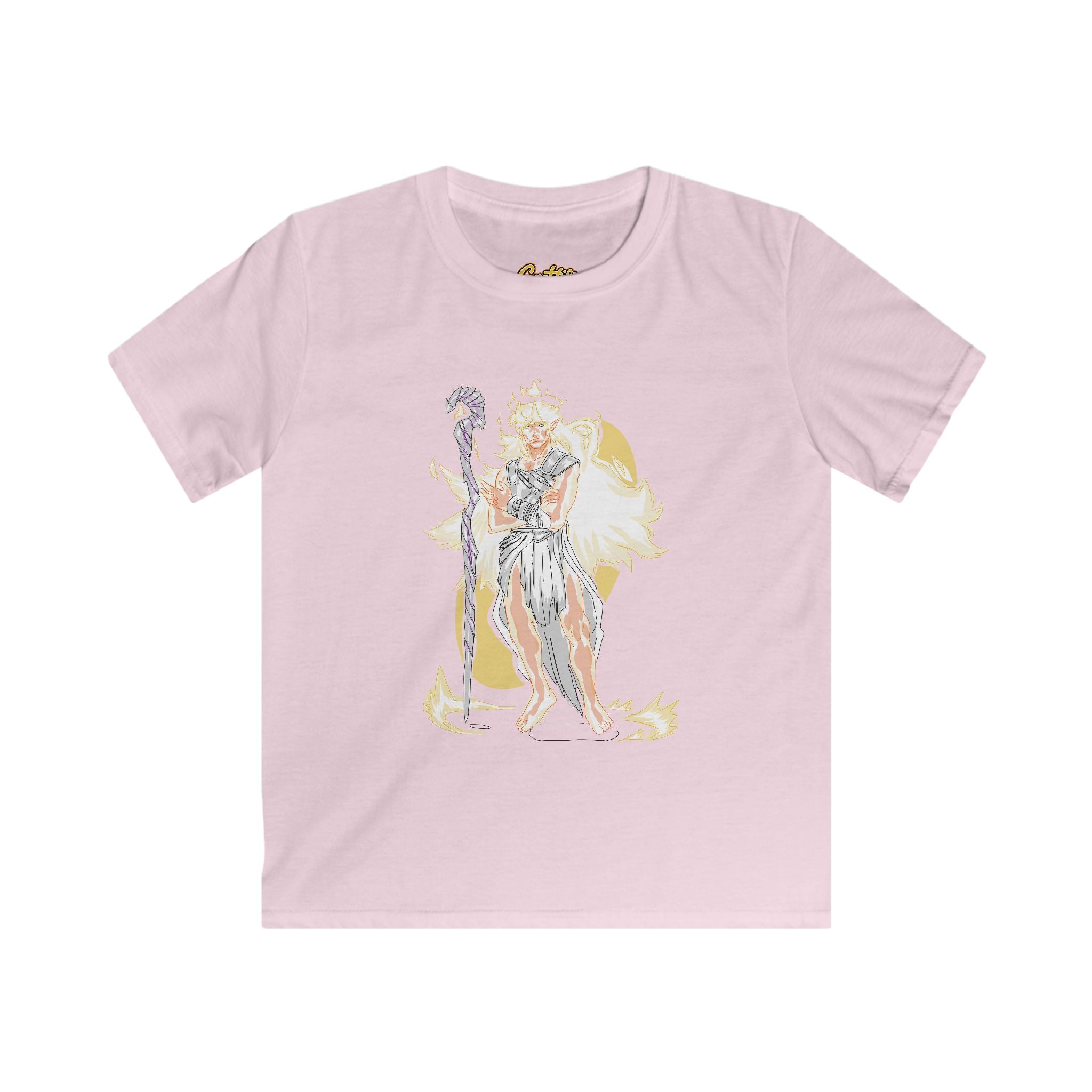 Kids Phoenix Warrior T-Shirt – Fantasy Fire Mage Graphic Tee for Boys & Girls – Orange Mythical Hero Shirt