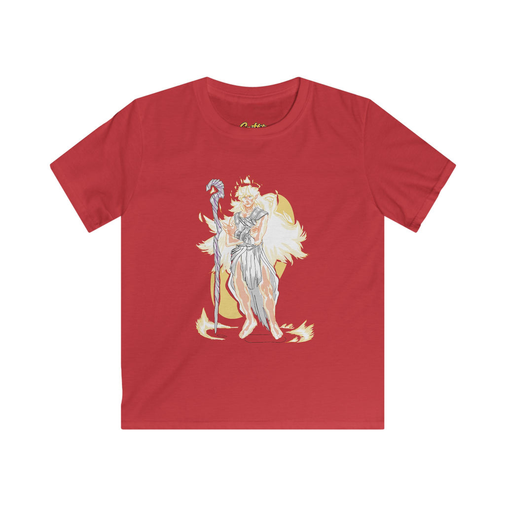Kids Phoenix Warrior T-Shirt – Fantasy Fire Mage Graphic Tee for Boys & Girls – Orange Mythical Hero Shirt
