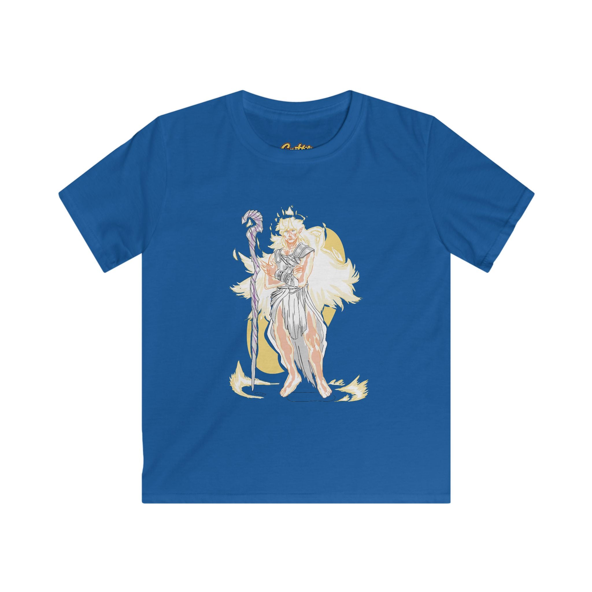 Kids Phoenix Warrior T-Shirt – Fantasy Fire Mage Graphic Tee for Boys & Girls – Orange Mythical Hero Shirt