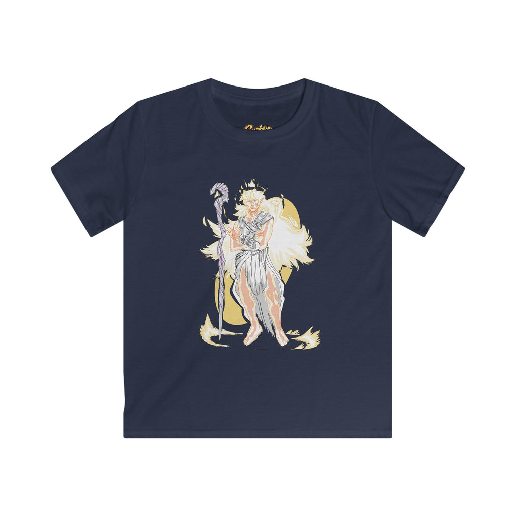 Kids Phoenix Warrior T-Shirt – Fantasy Fire Mage Graphic Tee for Boys & Girls – Orange Mythical Hero Shirt