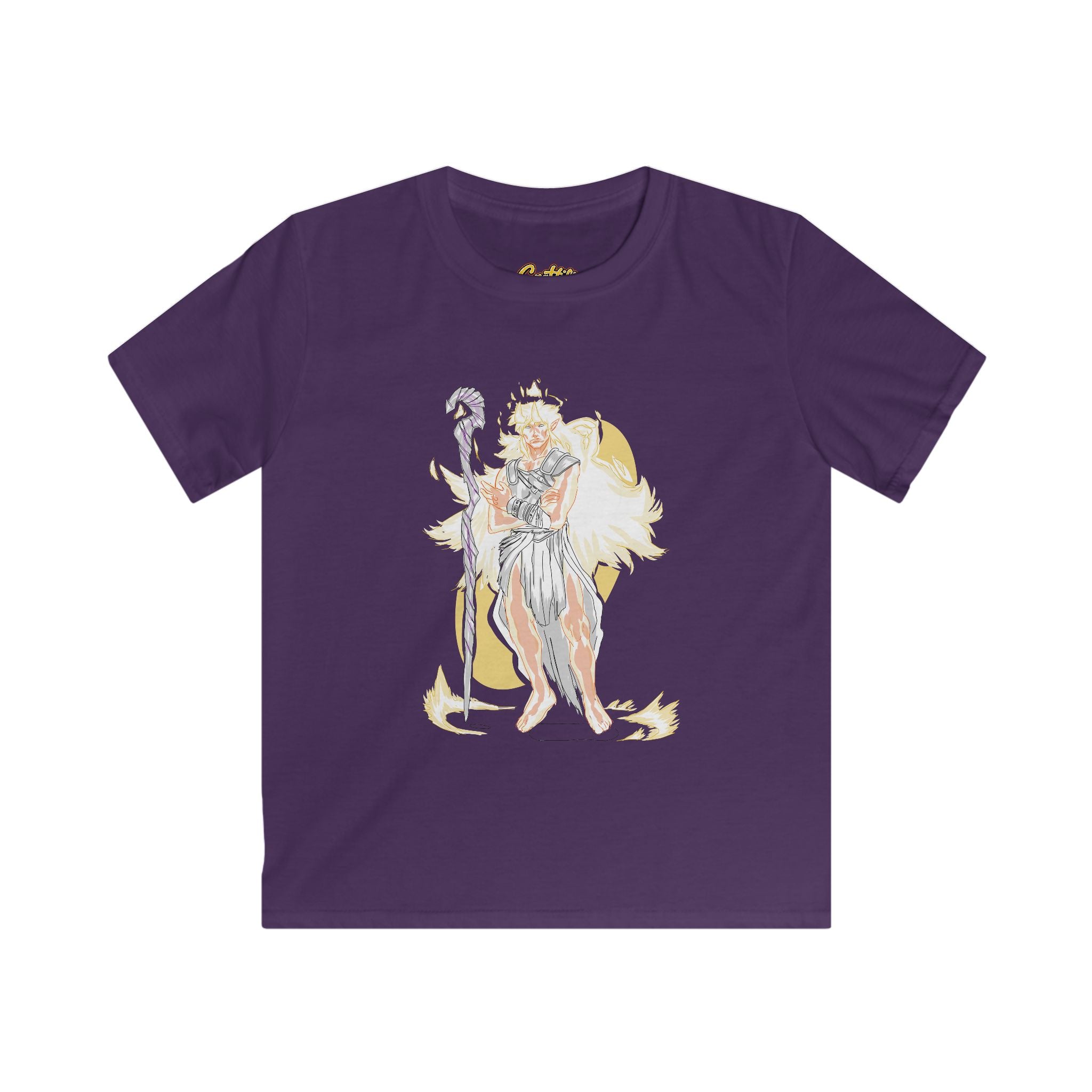Kids Phoenix Warrior T-Shirt – Fantasy Fire Mage Graphic Tee for Boys & Girls – Orange Mythical Hero Shirt