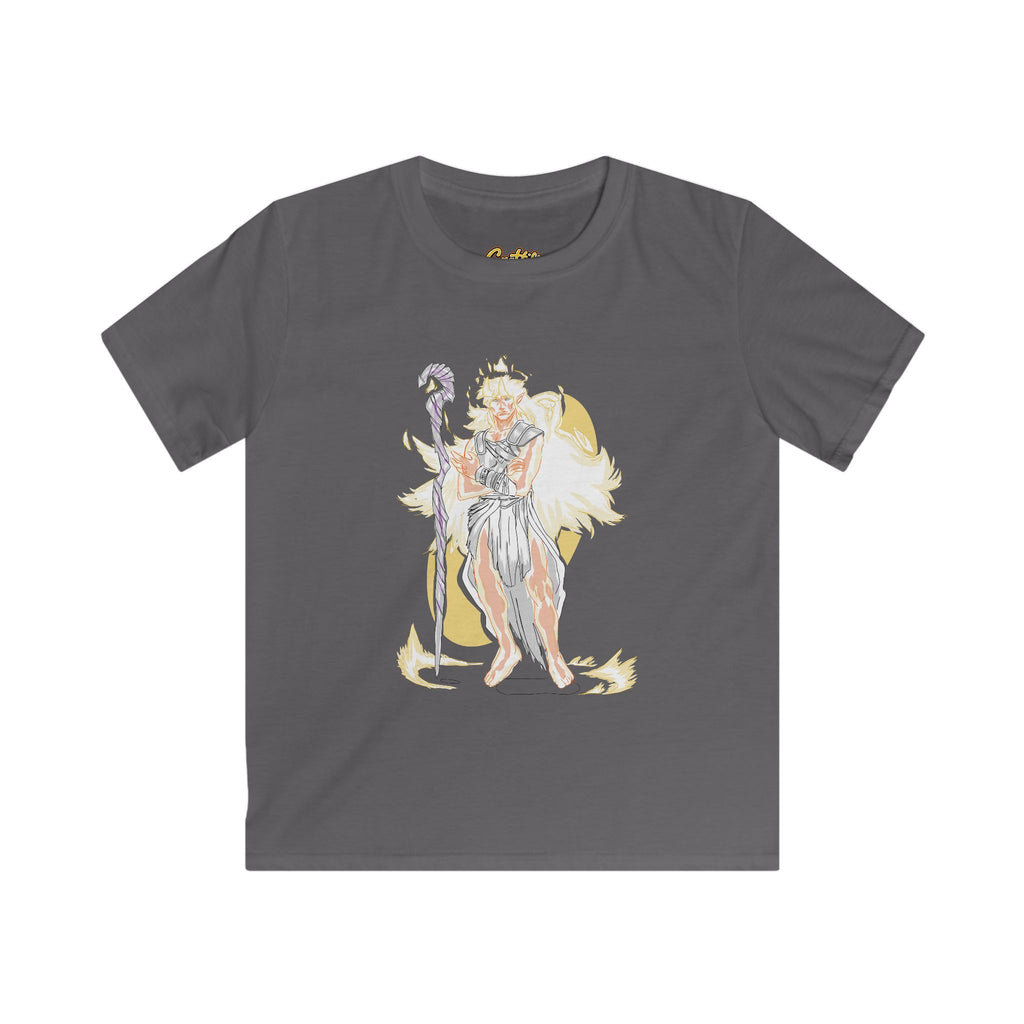Kids Phoenix Warrior T-Shirt – Fantasy Fire Mage Graphic Tee for Boys & Girls – Orange Mythical Hero Shirt