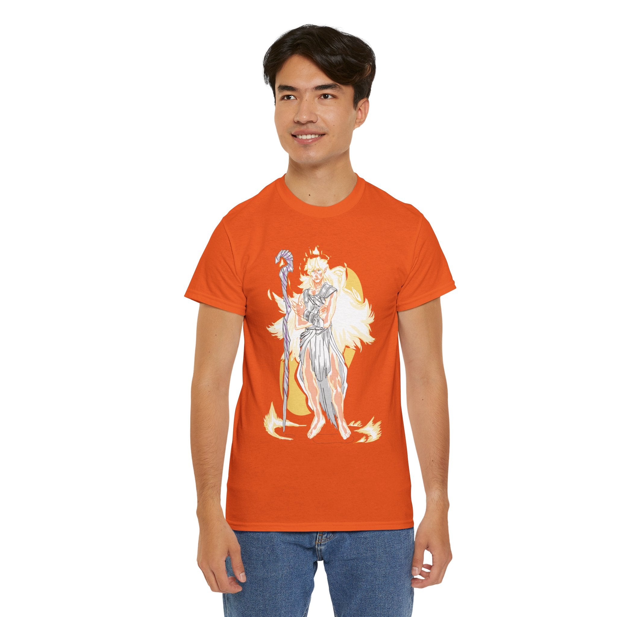 Flameborne Sorcerer Graphic Tee — Fantasy Mage Fire Sorcerer Shirt