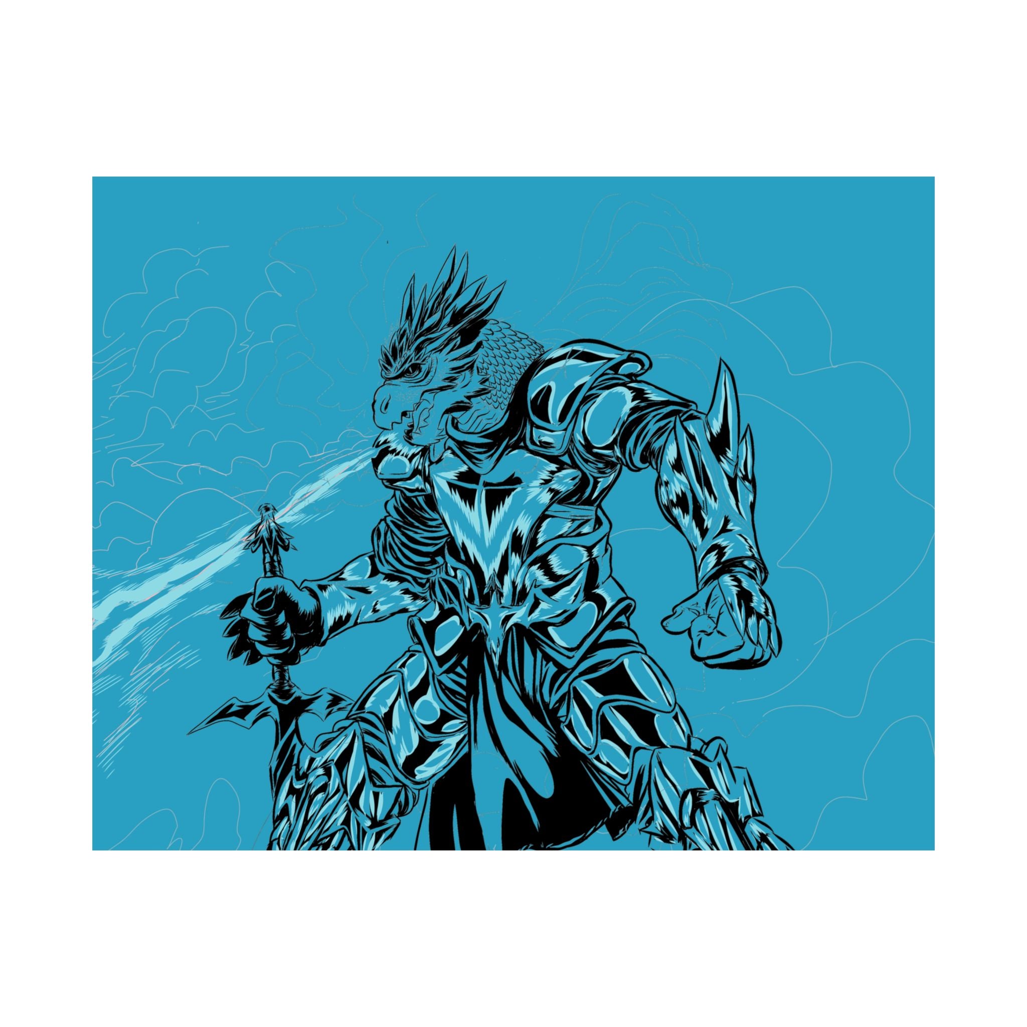 Dragonborn Warrior | Matte Poster