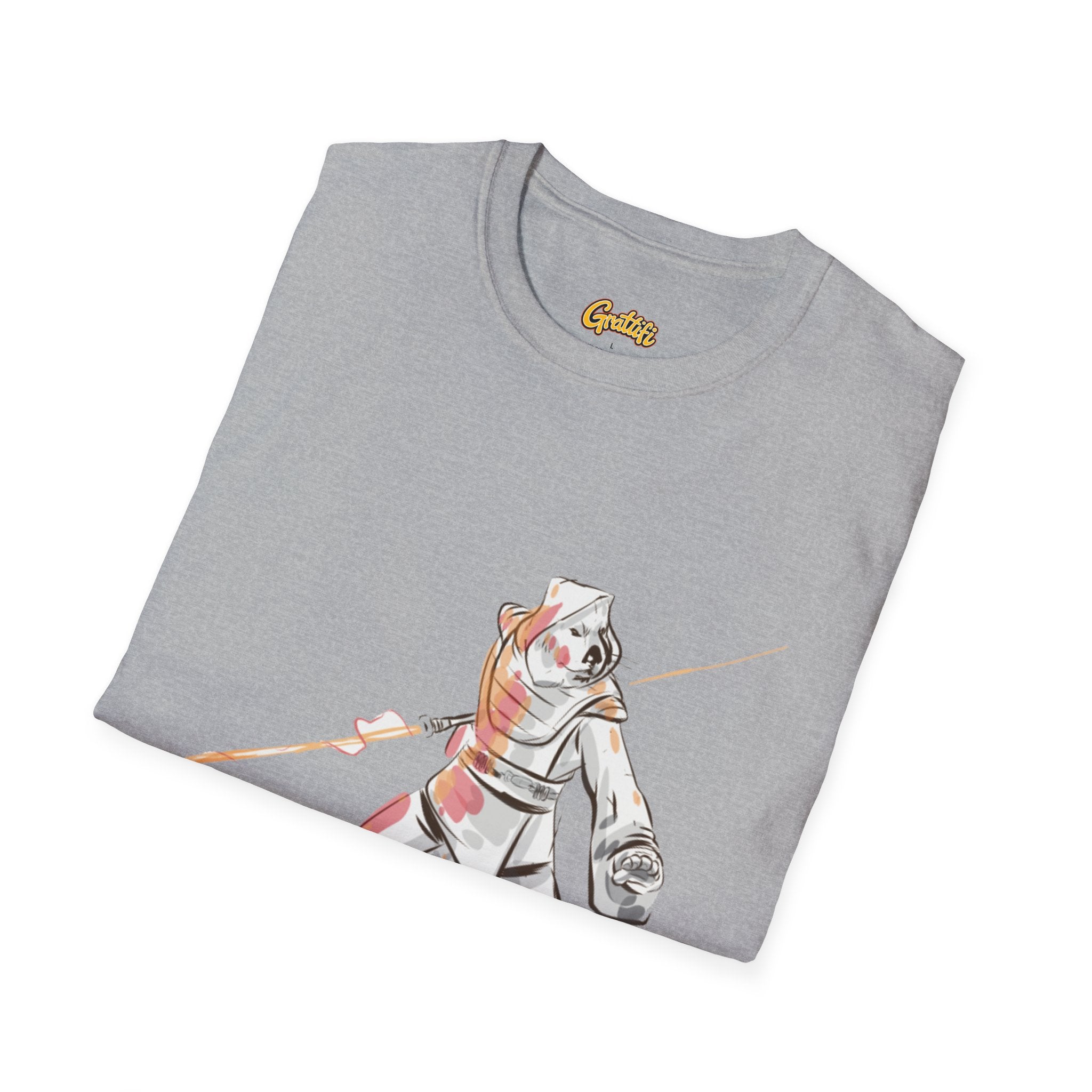 Knight Warrior Tee — Sci-Fi Illustration with energy sword