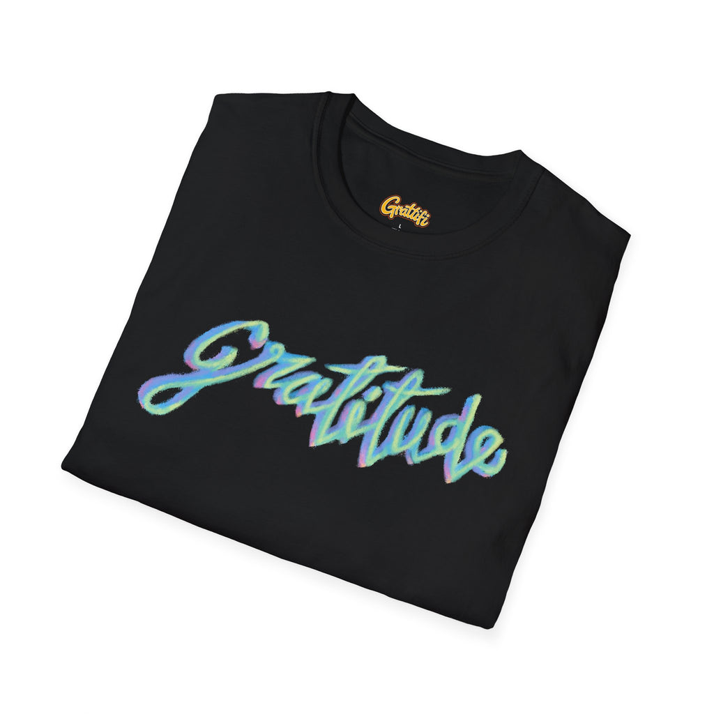 Gratitude Script T-Shirt — Positive Vibes Graphic Tee