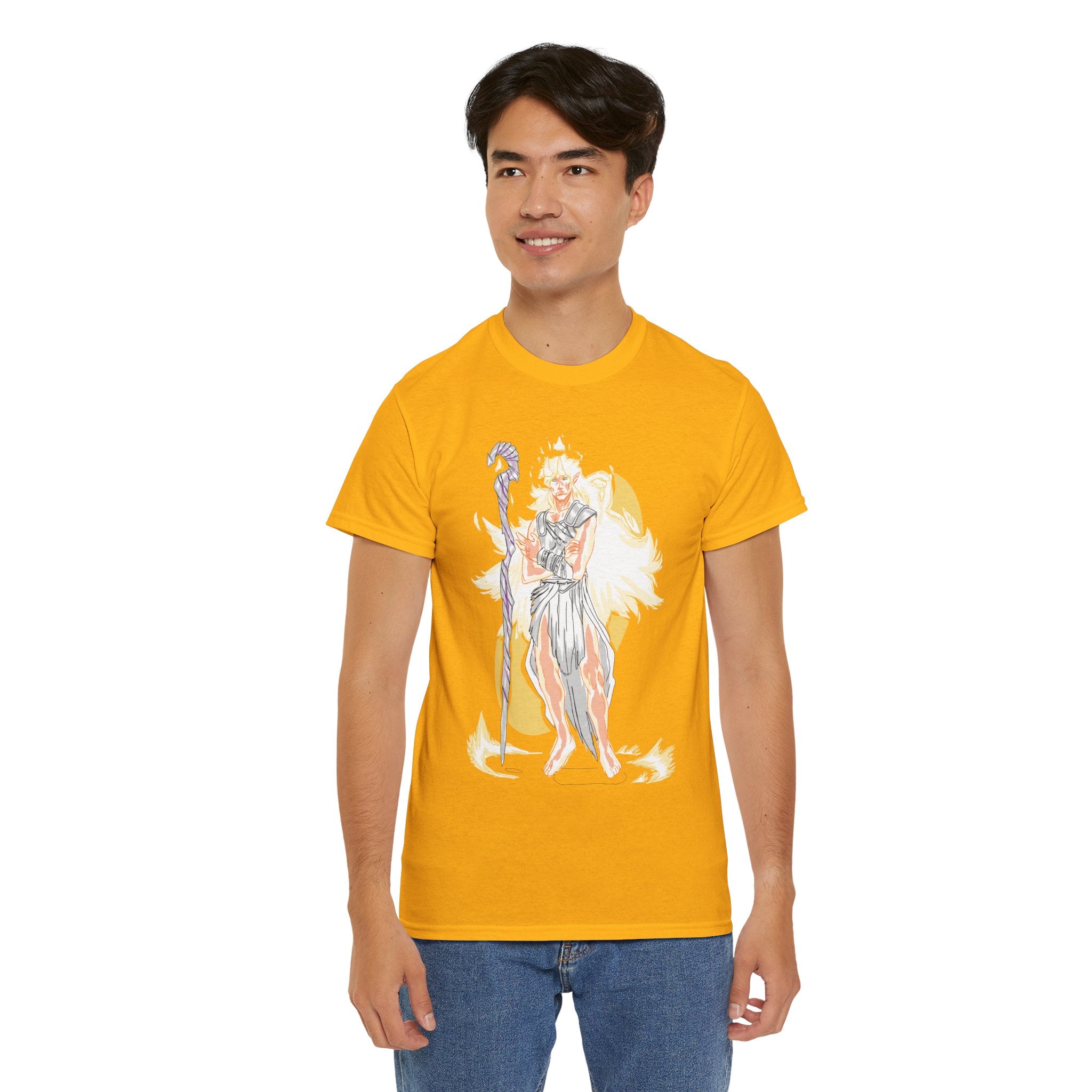 Flameborne Sorcerer Graphic Tee — Fantasy Mage Fire Sorcerer Shirt