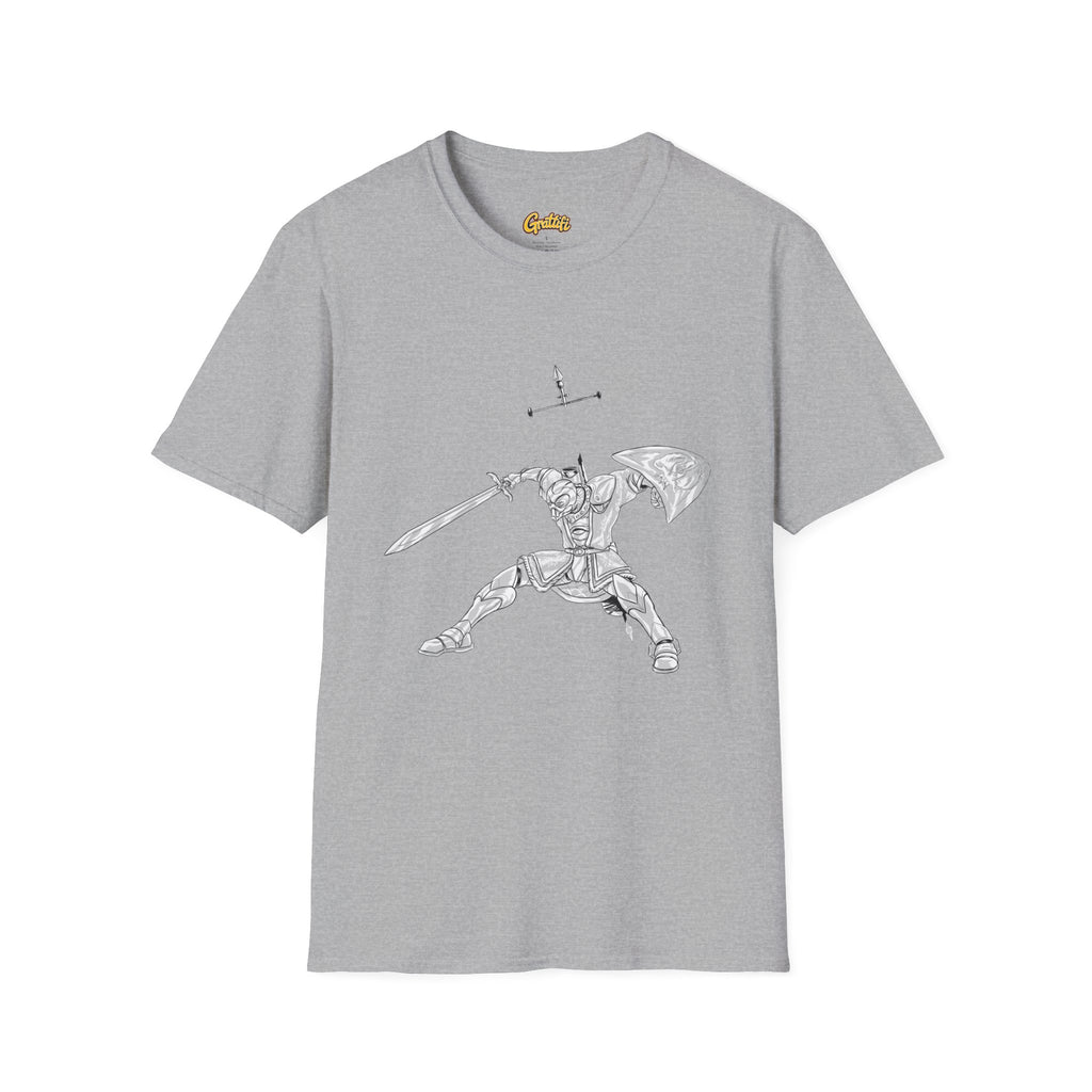 Knight Sword T-Shirt — Fantasy Armored Warrior Graphic Tee