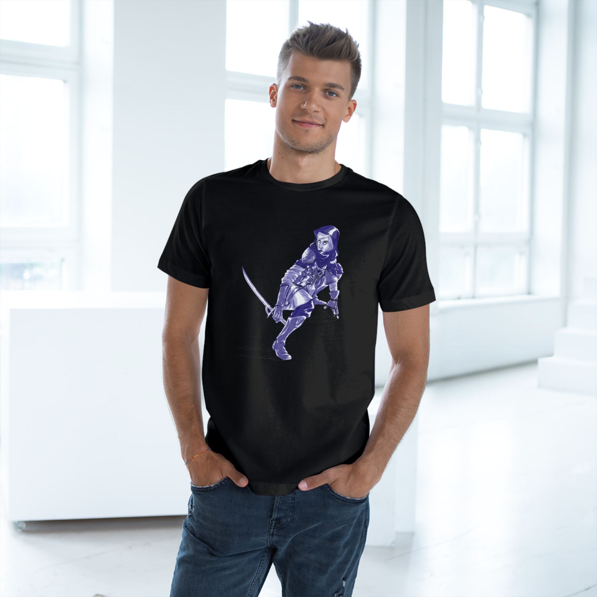 Female Assassin Graphic Tee — Women's Assassin-Themed T-Shirt