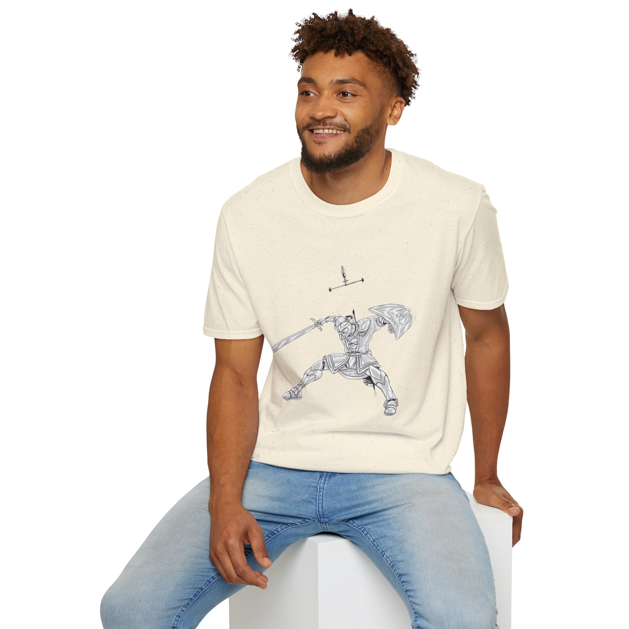 Knight Sword T-Shirt — Fantasy Armored Warrior Graphic Tee