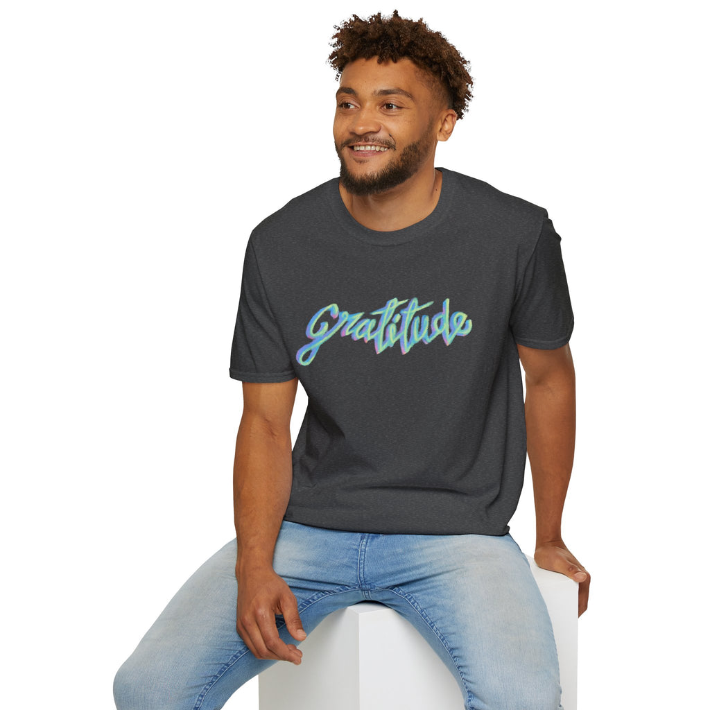 Gratitude Script T-Shirt — Positive Vibes Graphic Tee