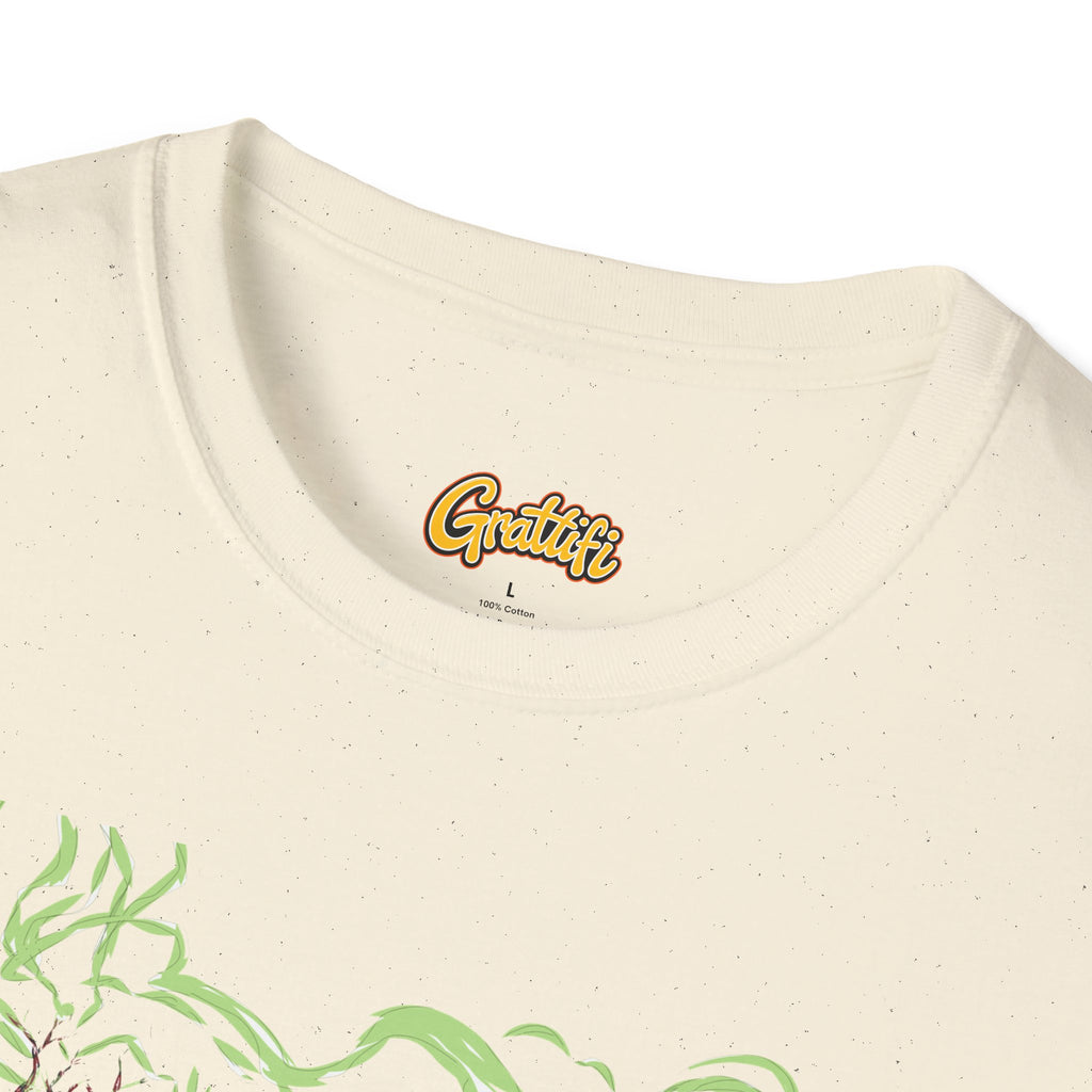 Druidic Nature Mage T-Shirt — Green Forest Sorcerer Staff Design