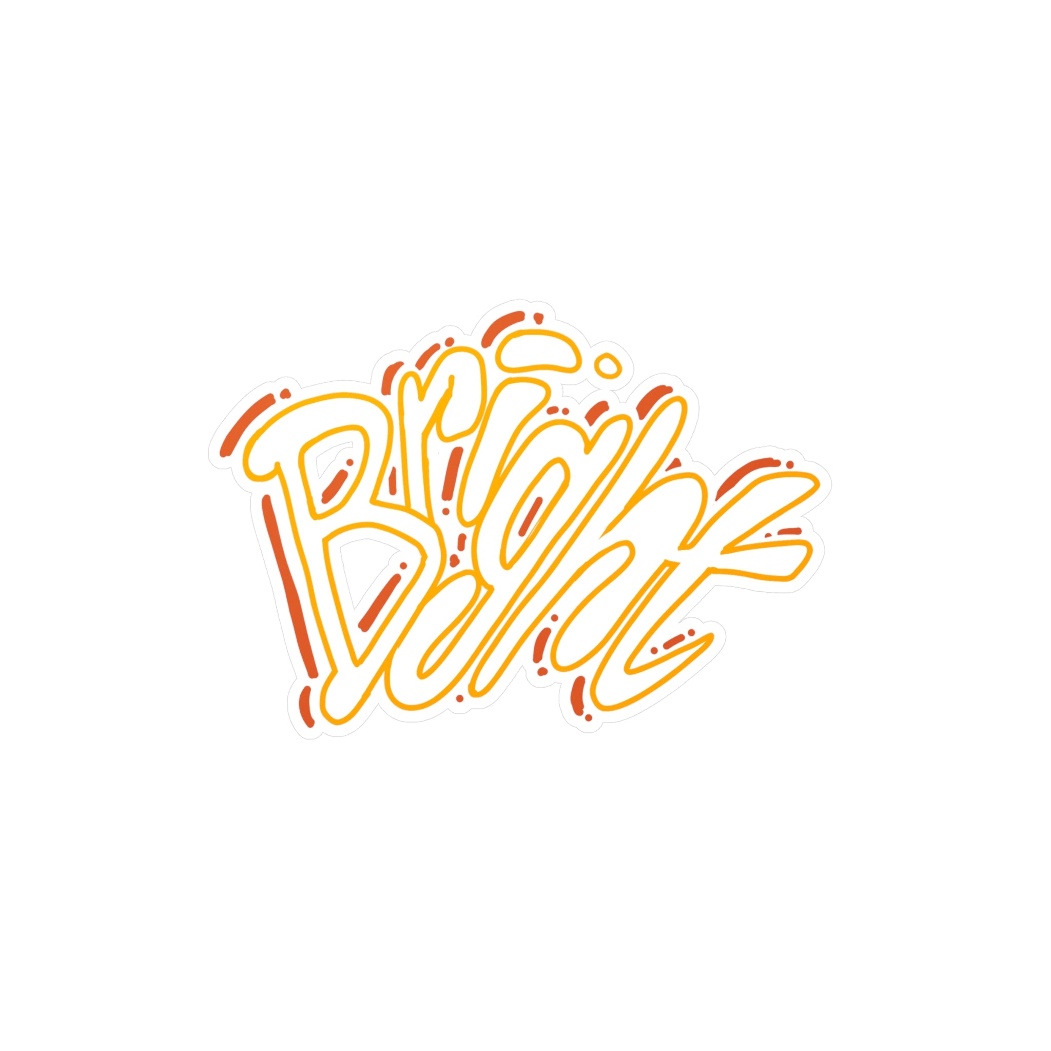 'Bright' Yellow Script Kiss-Cut Vinyl Decal