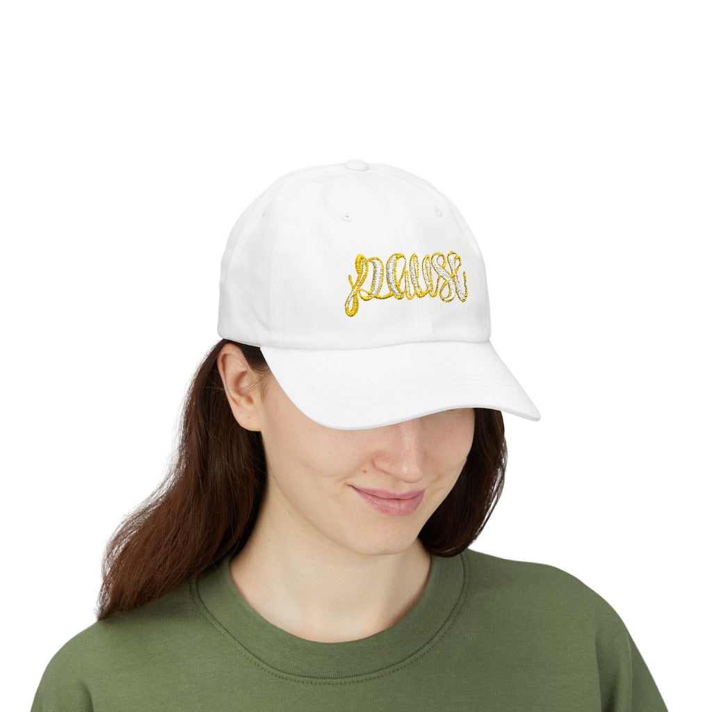Pause Embroidered Calligraphy Dad Cap