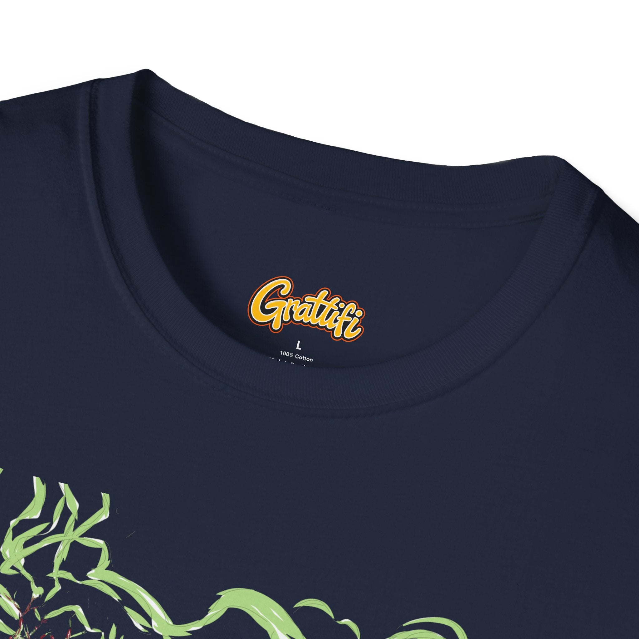 Druidic Nature Mage T-Shirt — Green Forest Sorcerer Staff Design