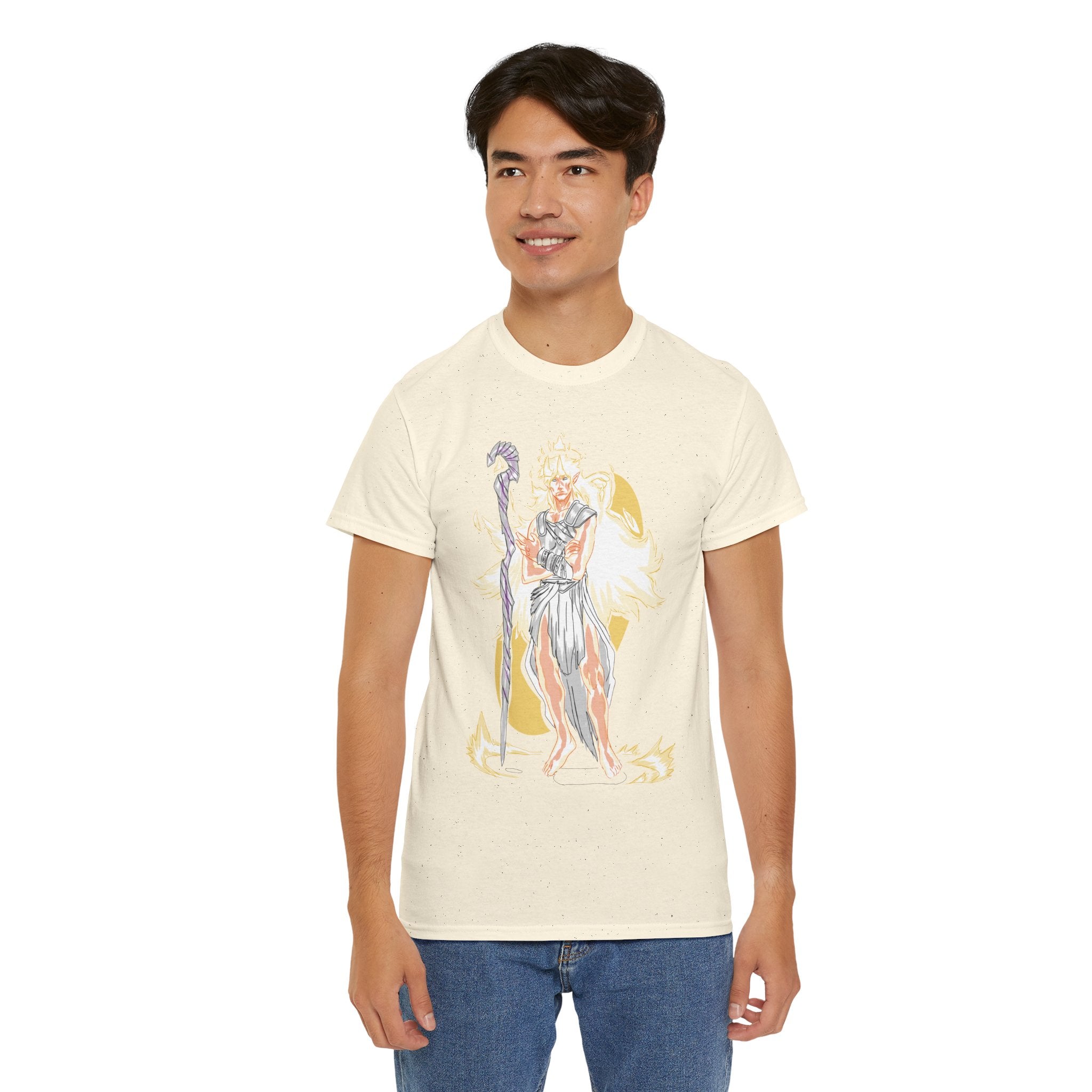 Flameborne Sorcerer Graphic Tee — Fantasy Mage Fire Sorcerer Shirt