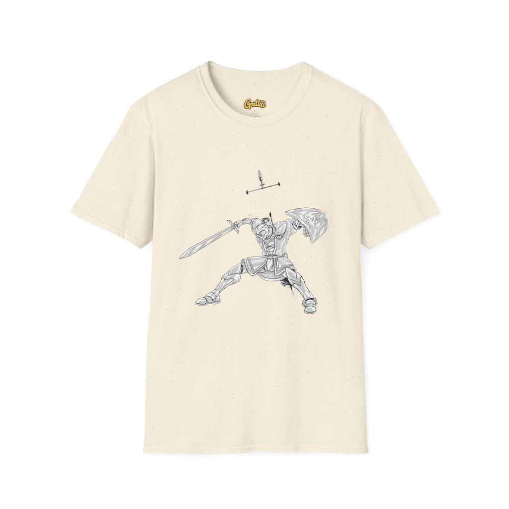 Knight Sword T-Shirt — Fantasy Armored Warrior Graphic Tee