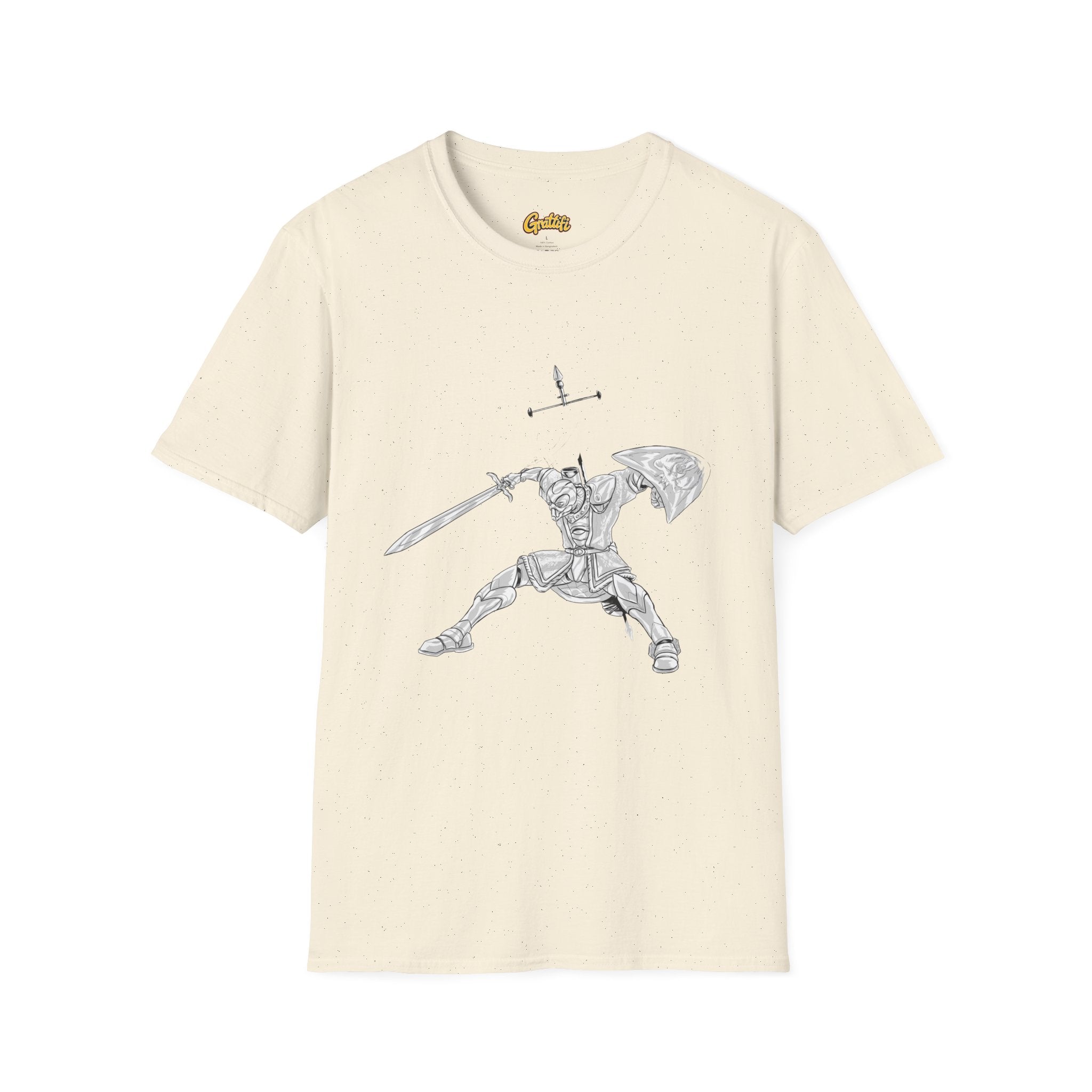 Knight Sword T-Shirt — Fantasy Armored Warrior Graphic Tee