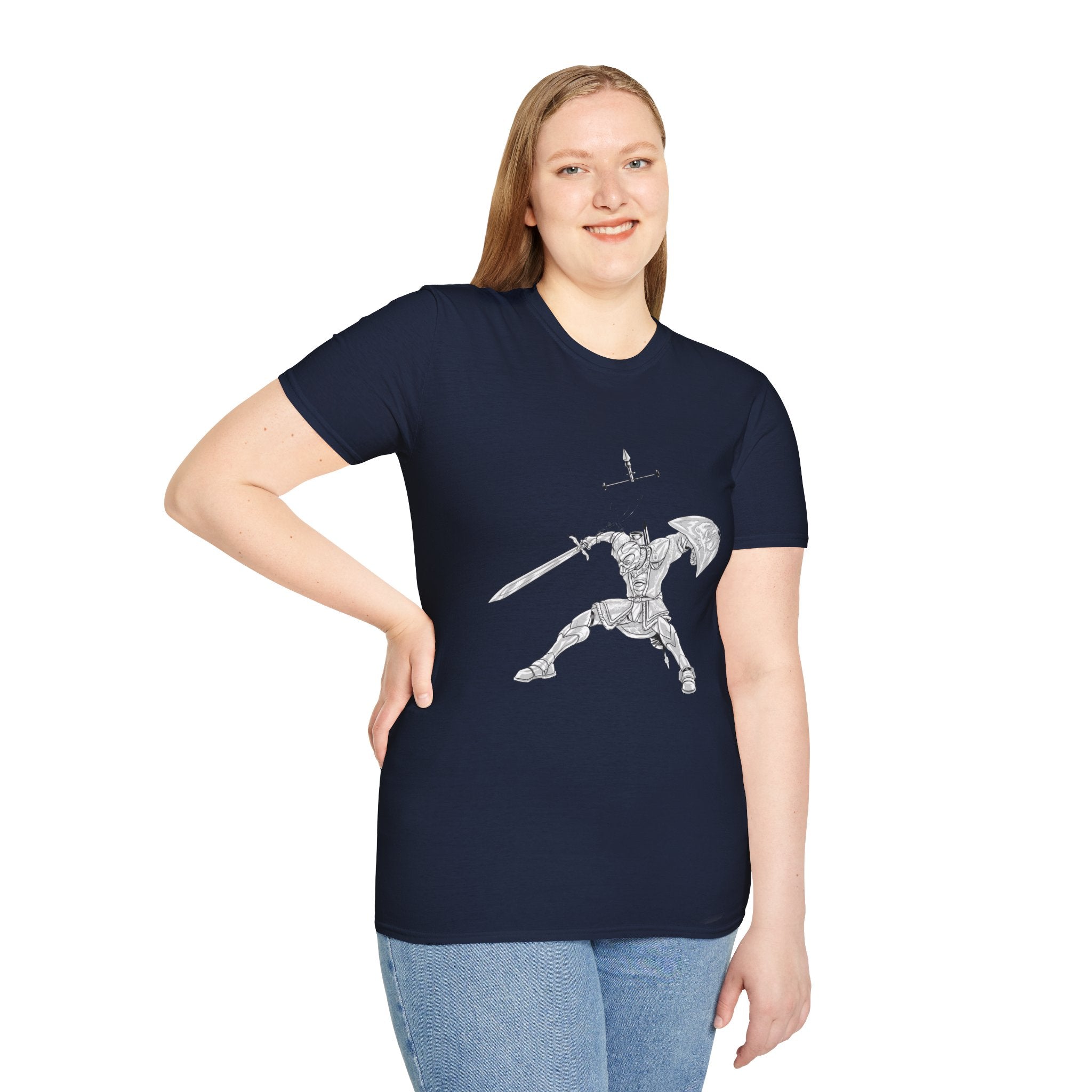 Knight Sword T-Shirt — Fantasy Armored Warrior Graphic Tee