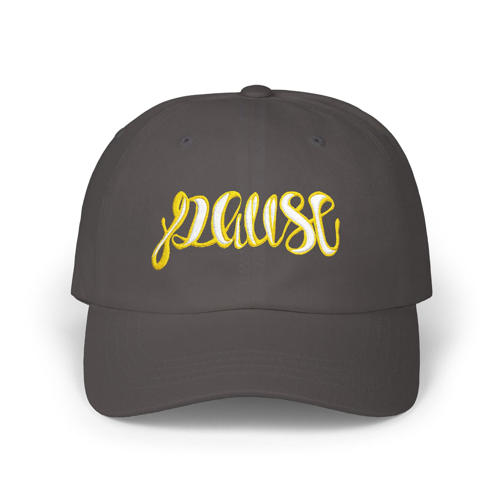 Pause Embroidered Calligraphy Dad Cap