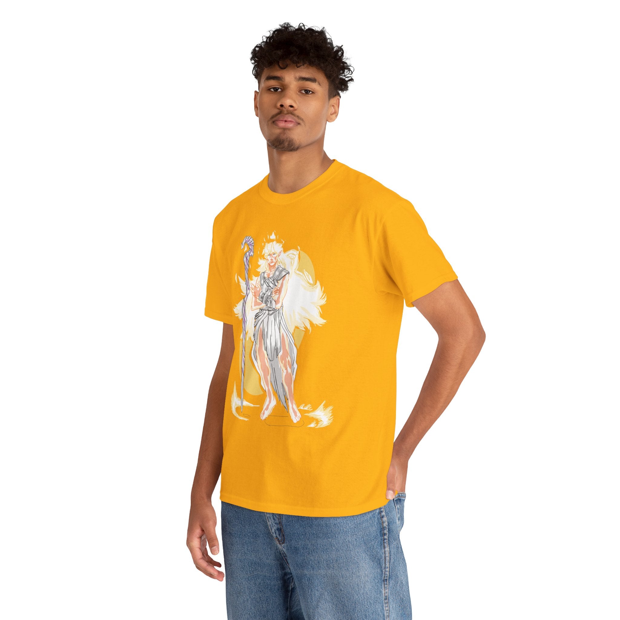 Flameborne Sorcerer Graphic Tee — Fantasy Mage Fire Sorcerer Shirt