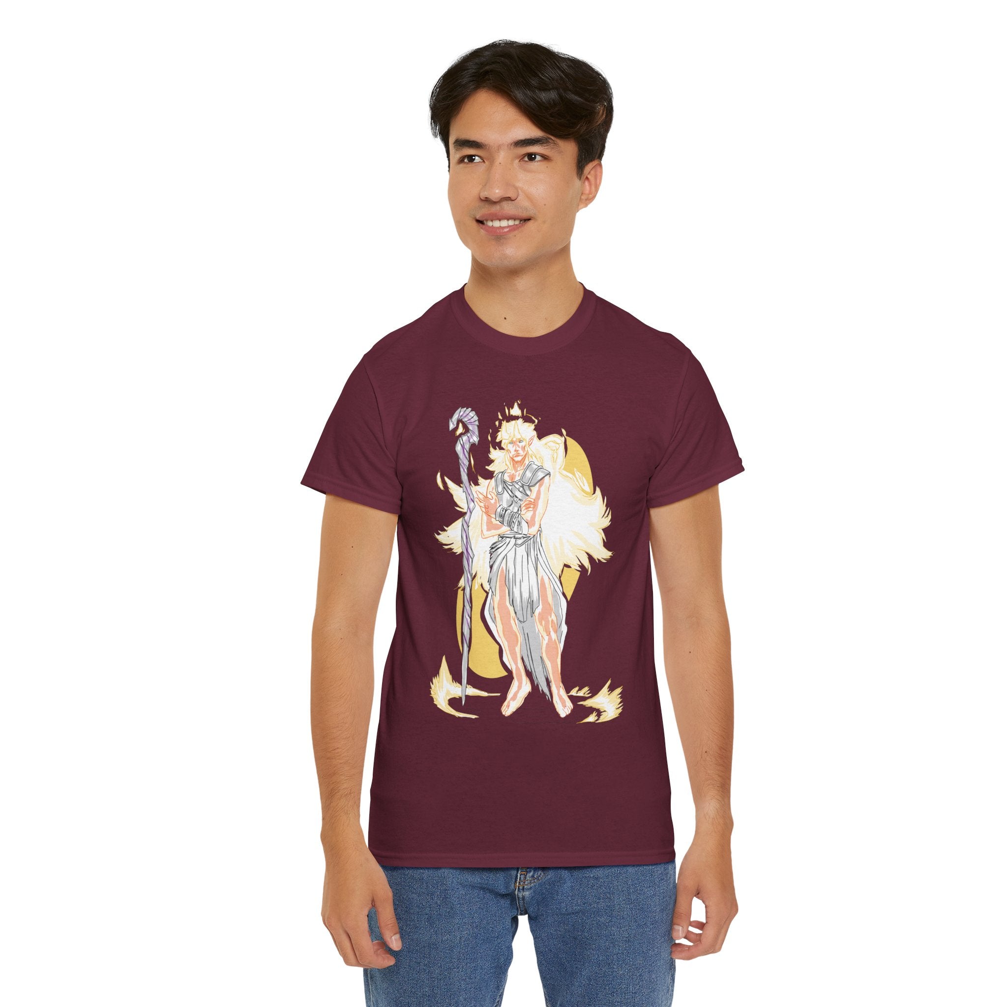 Flameborne Sorcerer Graphic Tee — Fantasy Mage Fire Sorcerer Shirt