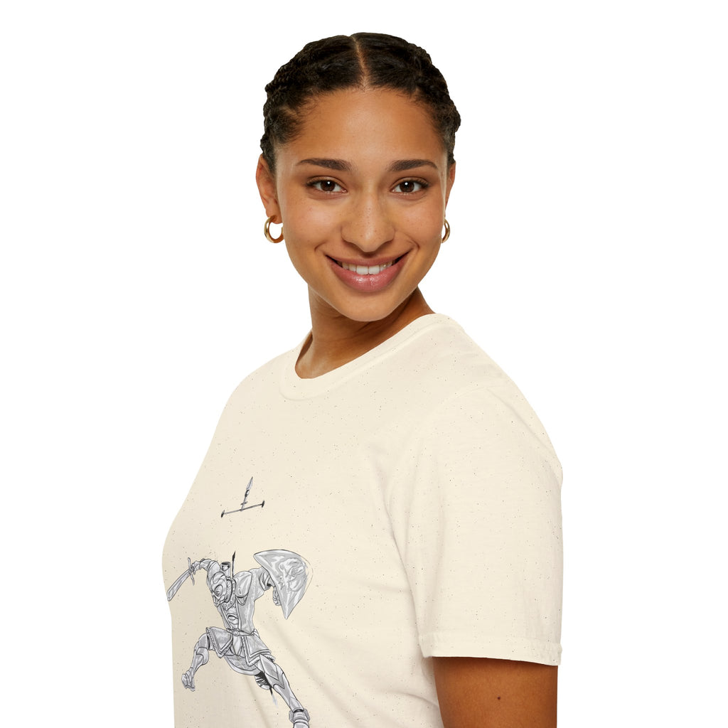 Knight Sword T-Shirt — Fantasy Armored Warrior Graphic Tee