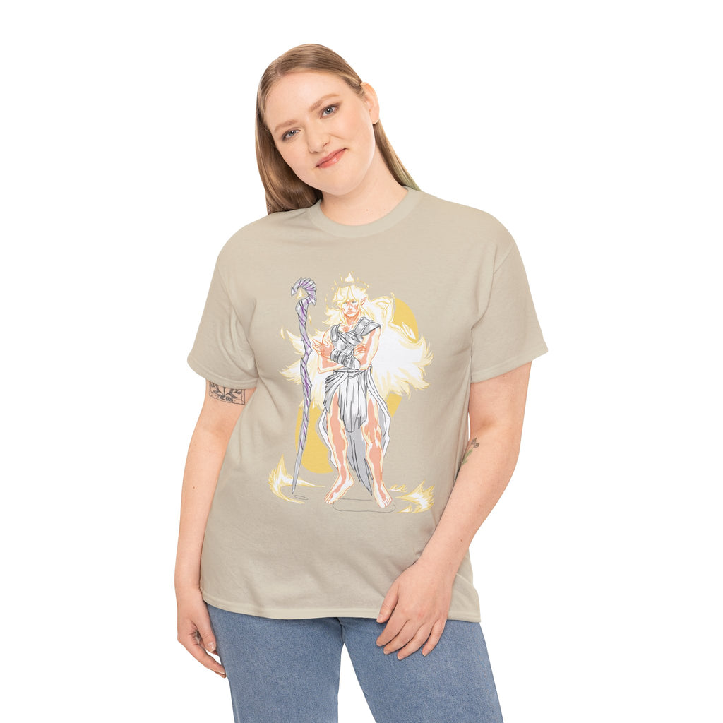Flameborne Sorcerer Graphic Tee — Fantasy Mage Fire Sorcerer Shirt