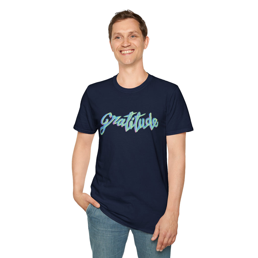 Gratitude Script T-Shirt — Positive Vibes Graphic Tee