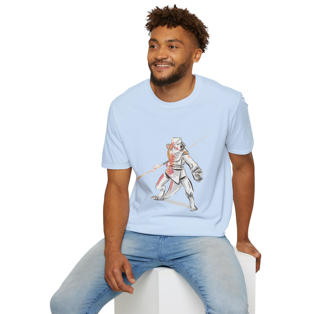 Knight Warrior Tee — Sci-Fi Illustration with energy sword