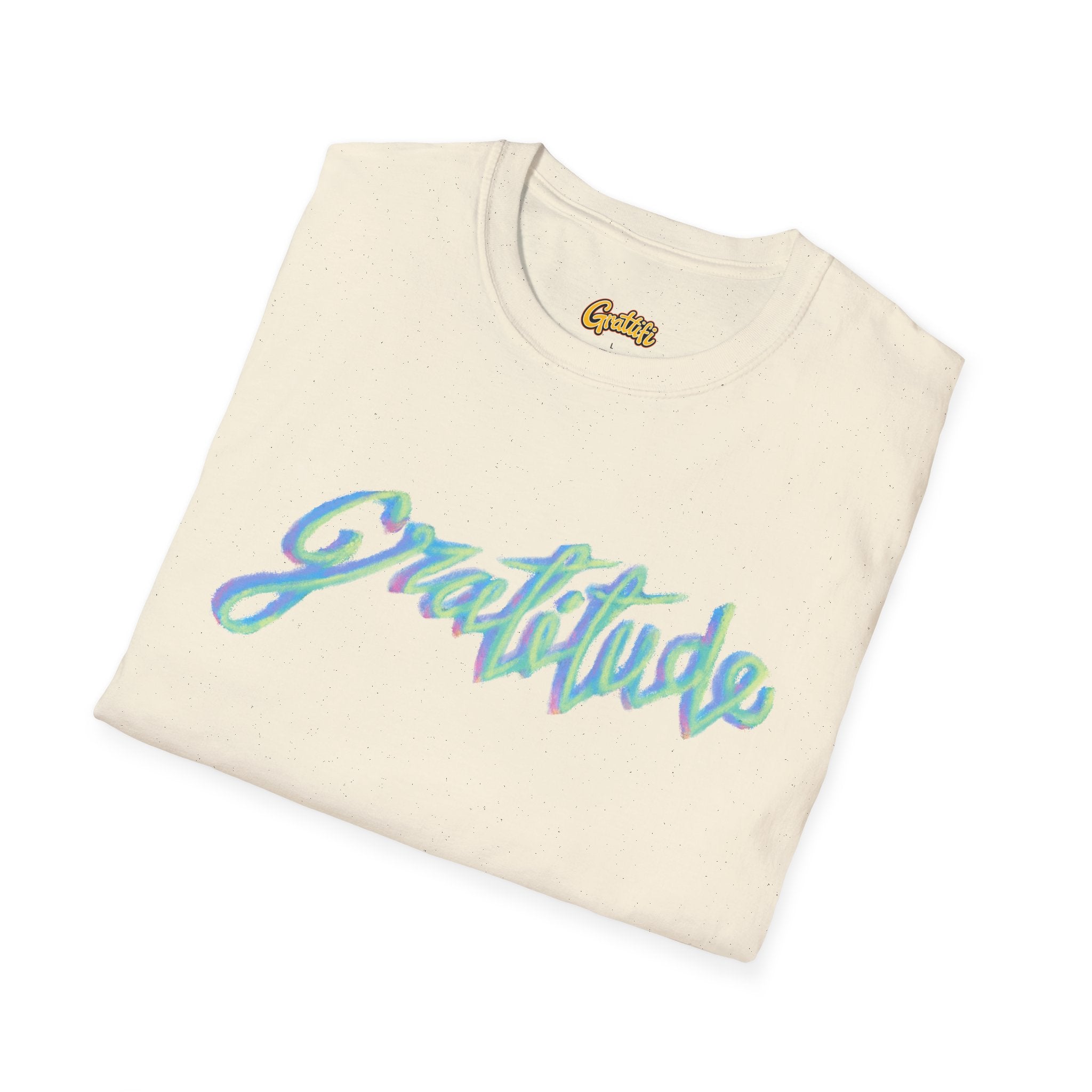 Gratitude Script T-Shirt — Positive Vibes Graphic Tee