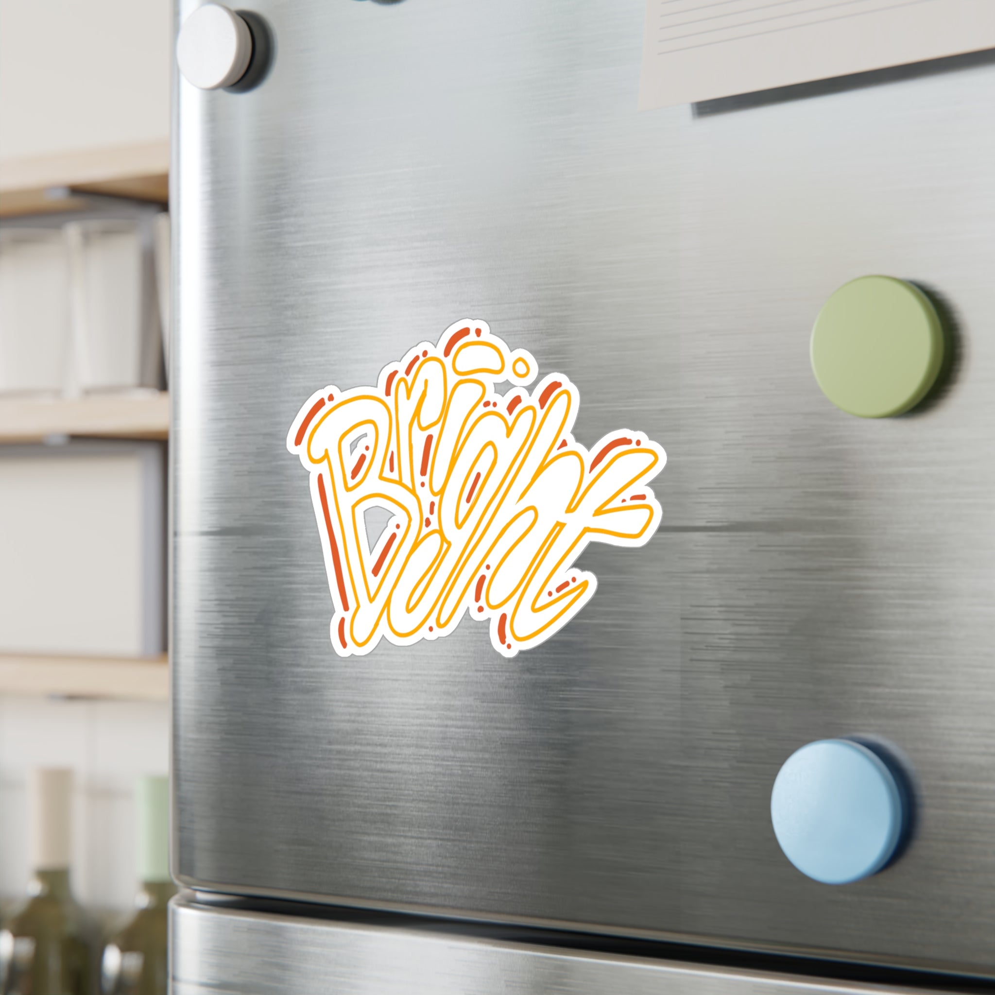 'Bright' Yellow Script Kiss-Cut Vinyl Decal