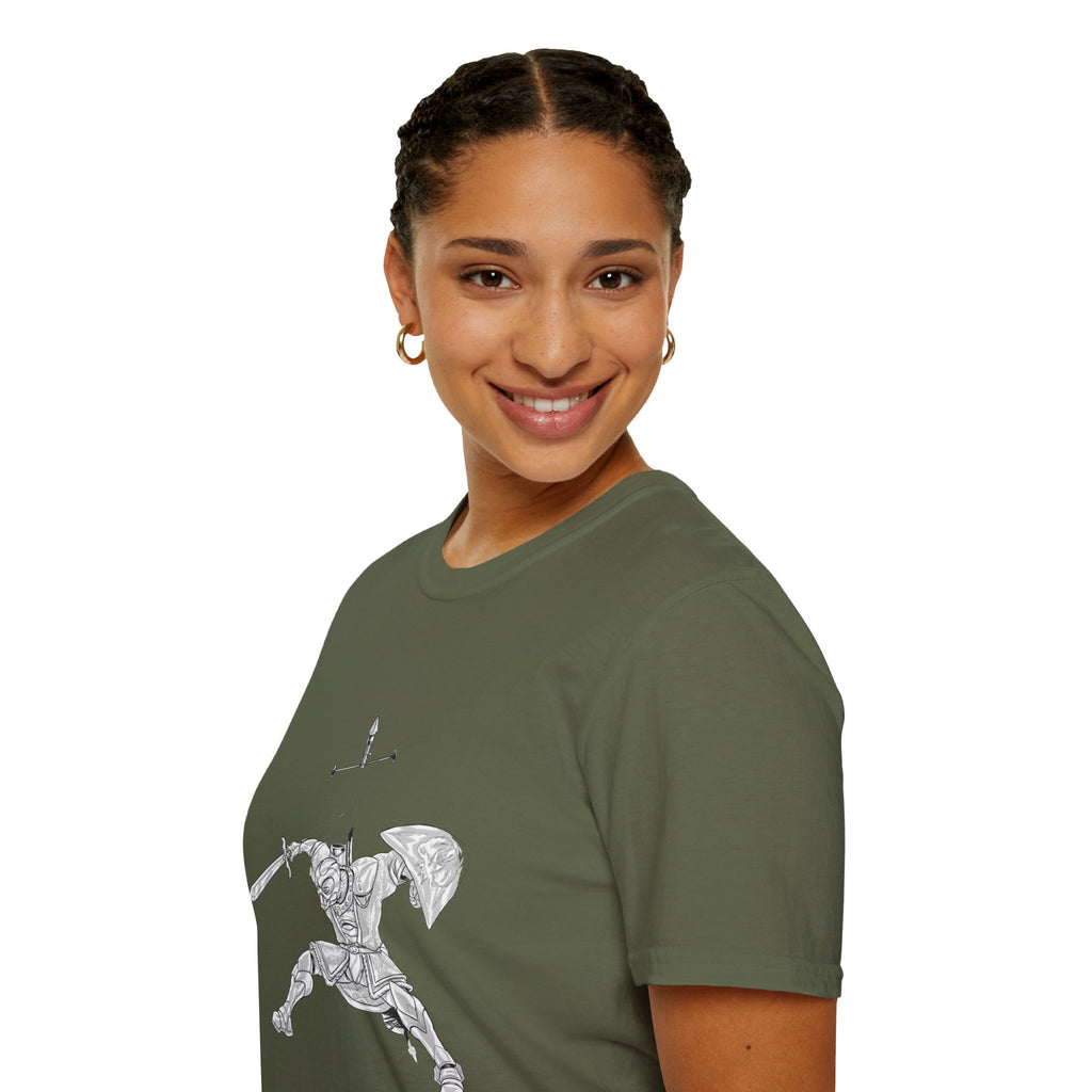 Knight Sword T-Shirt — Fantasy Armored Warrior Graphic Tee